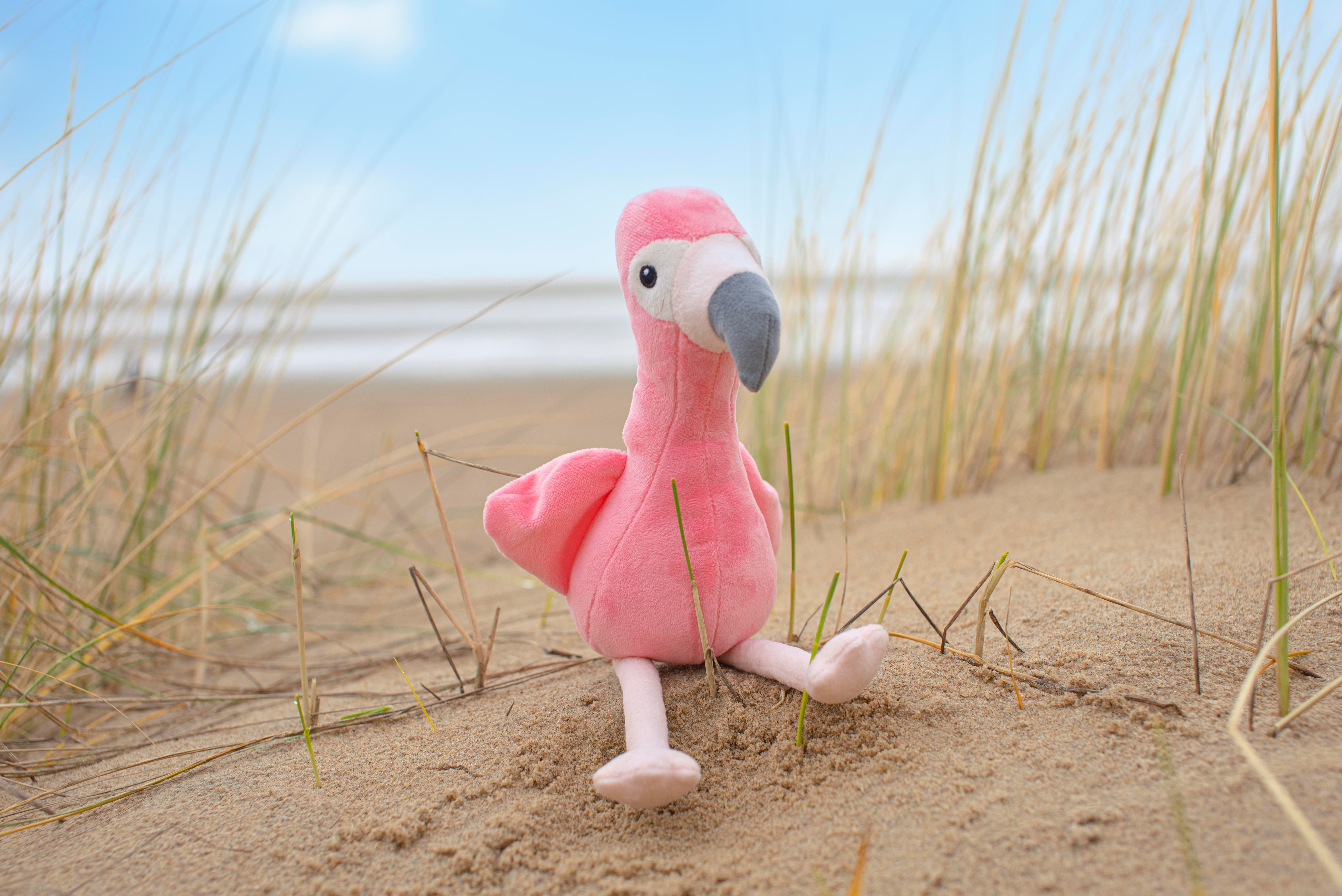 Pluchen flamingo Alicia | 18 cm thumbnail