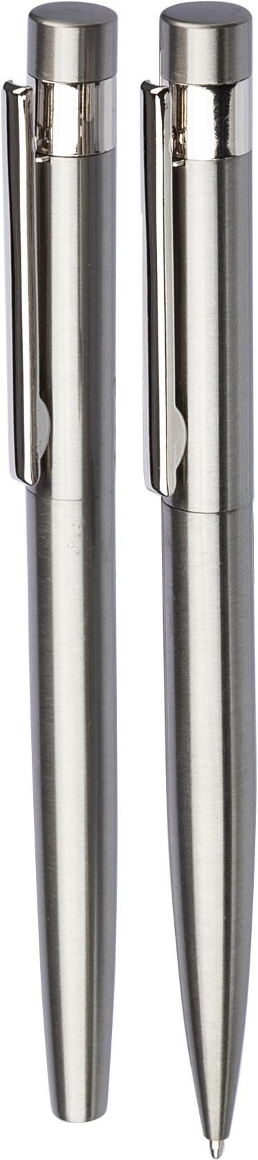 Schrijfset Fritz | Rvs | Draaibalpen en rollerball