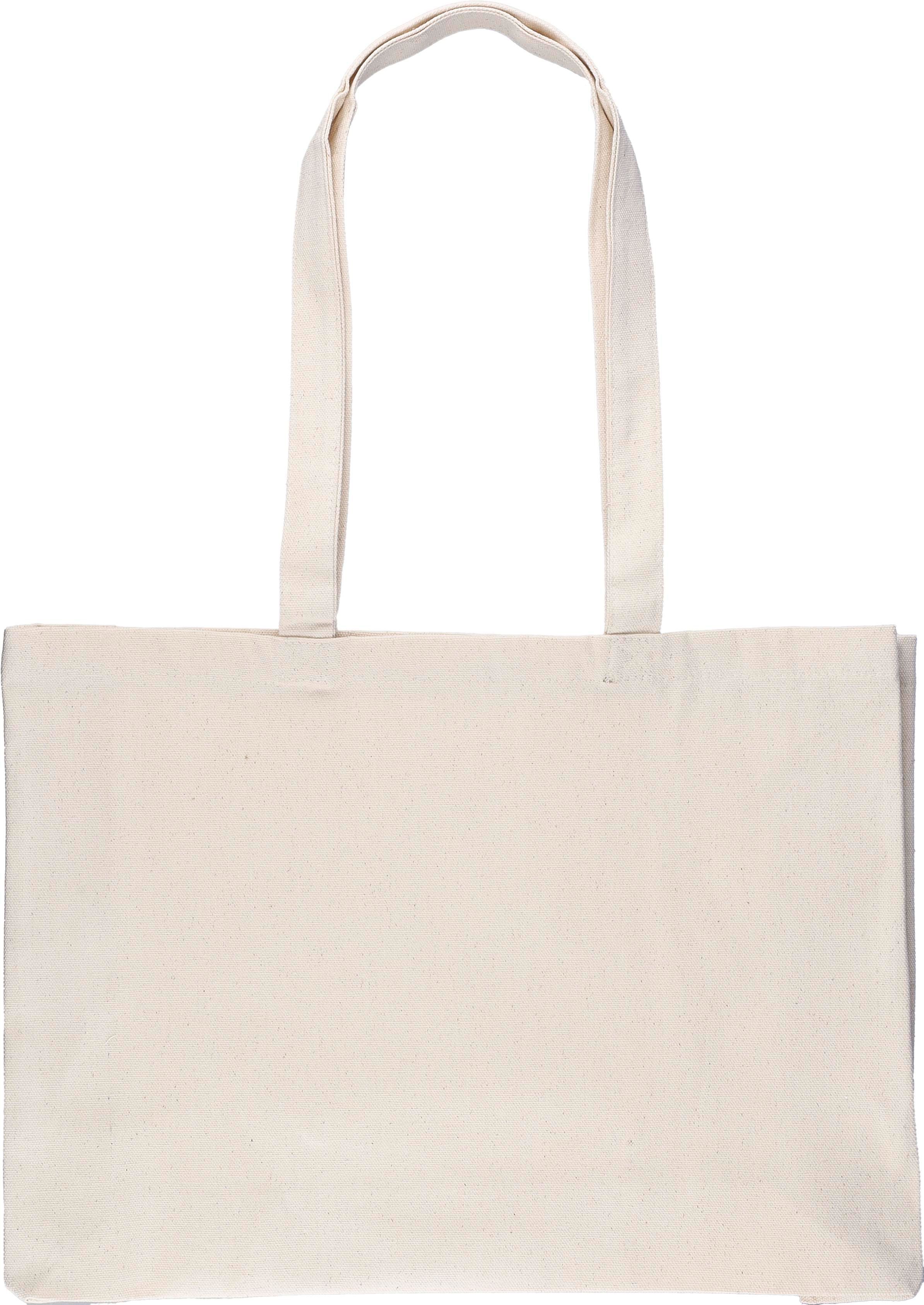 Boodschappentas Harrier | Katoen | Bodemvouw 10 cm khaki (écru)