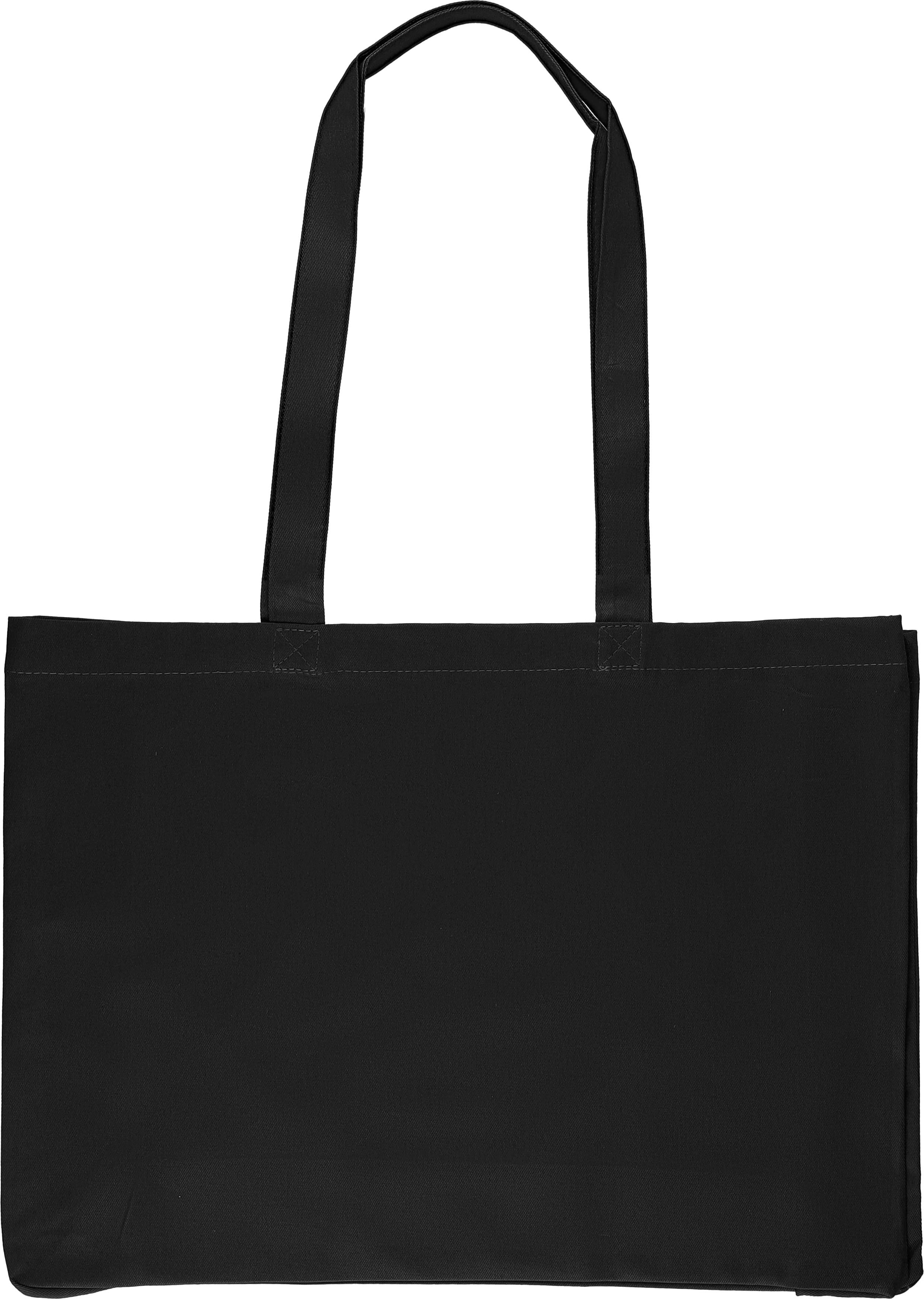 Boodschappentas Isaac | Katoen | Bodemvouw 10 cm zwart