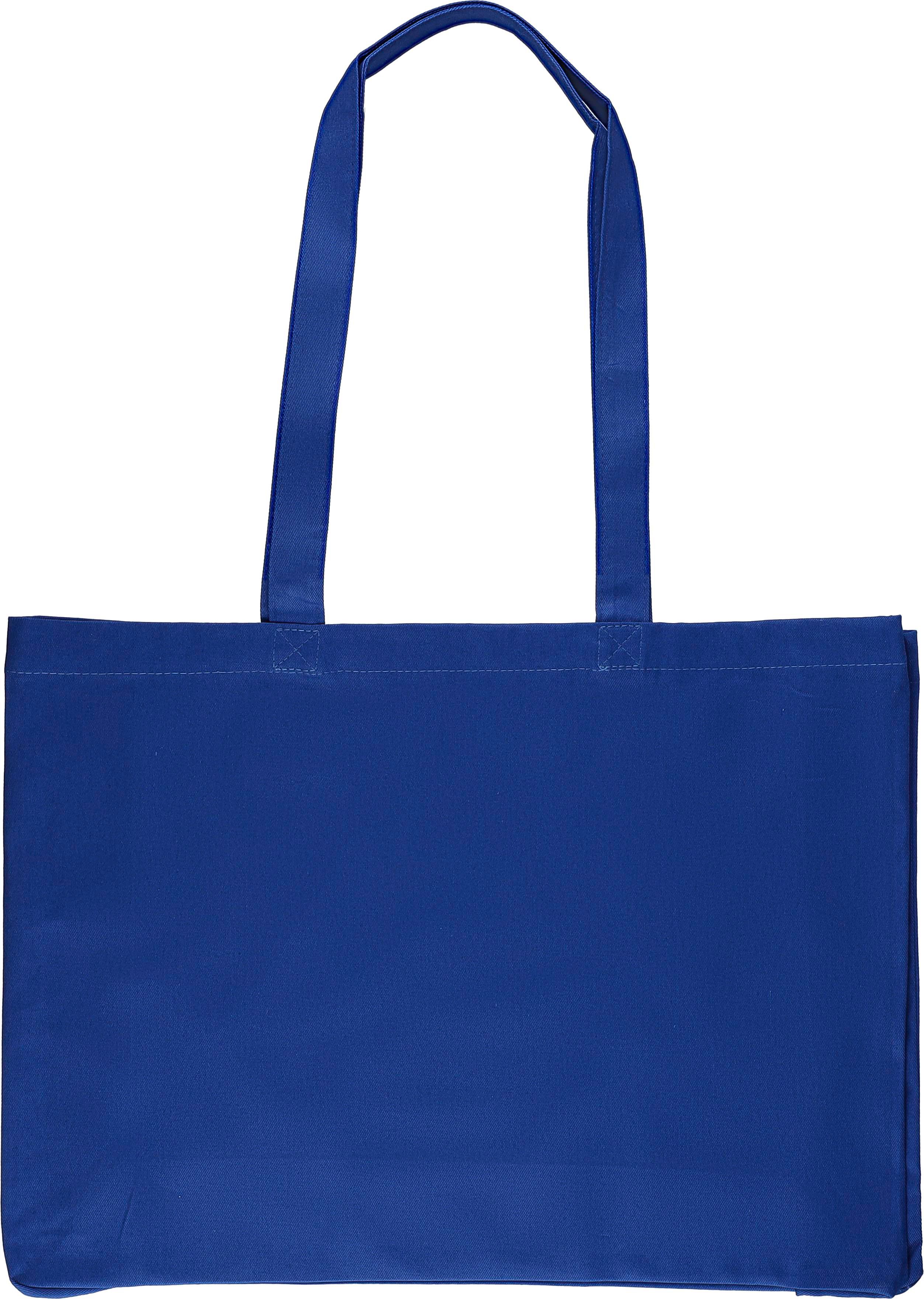 Boodschappentas Isaac | Katoen | Bodemvouw 10 cm blauw