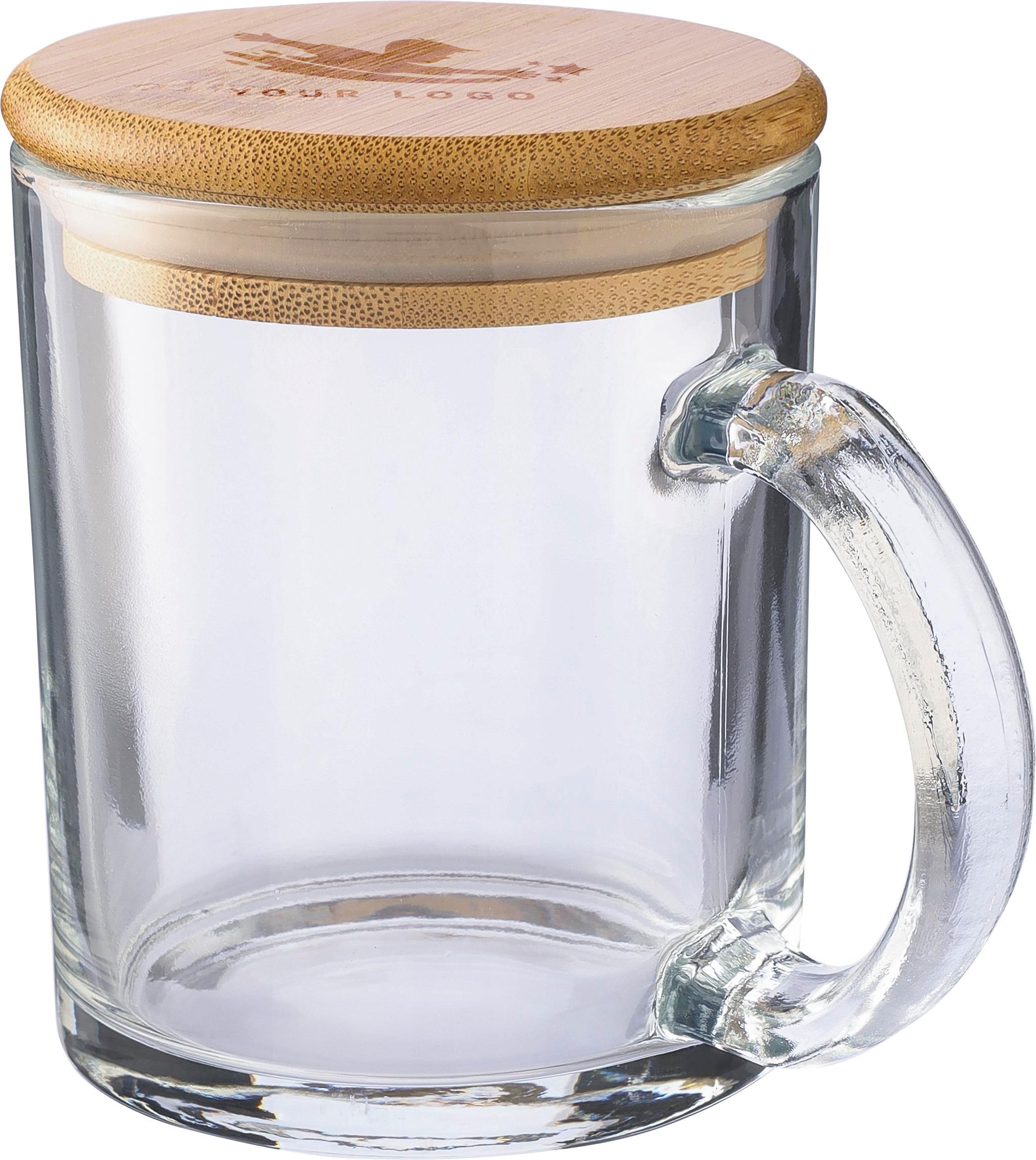 Drinkbeker Ashley | Glas | Bamboe deksel | 300 ml thumbnail