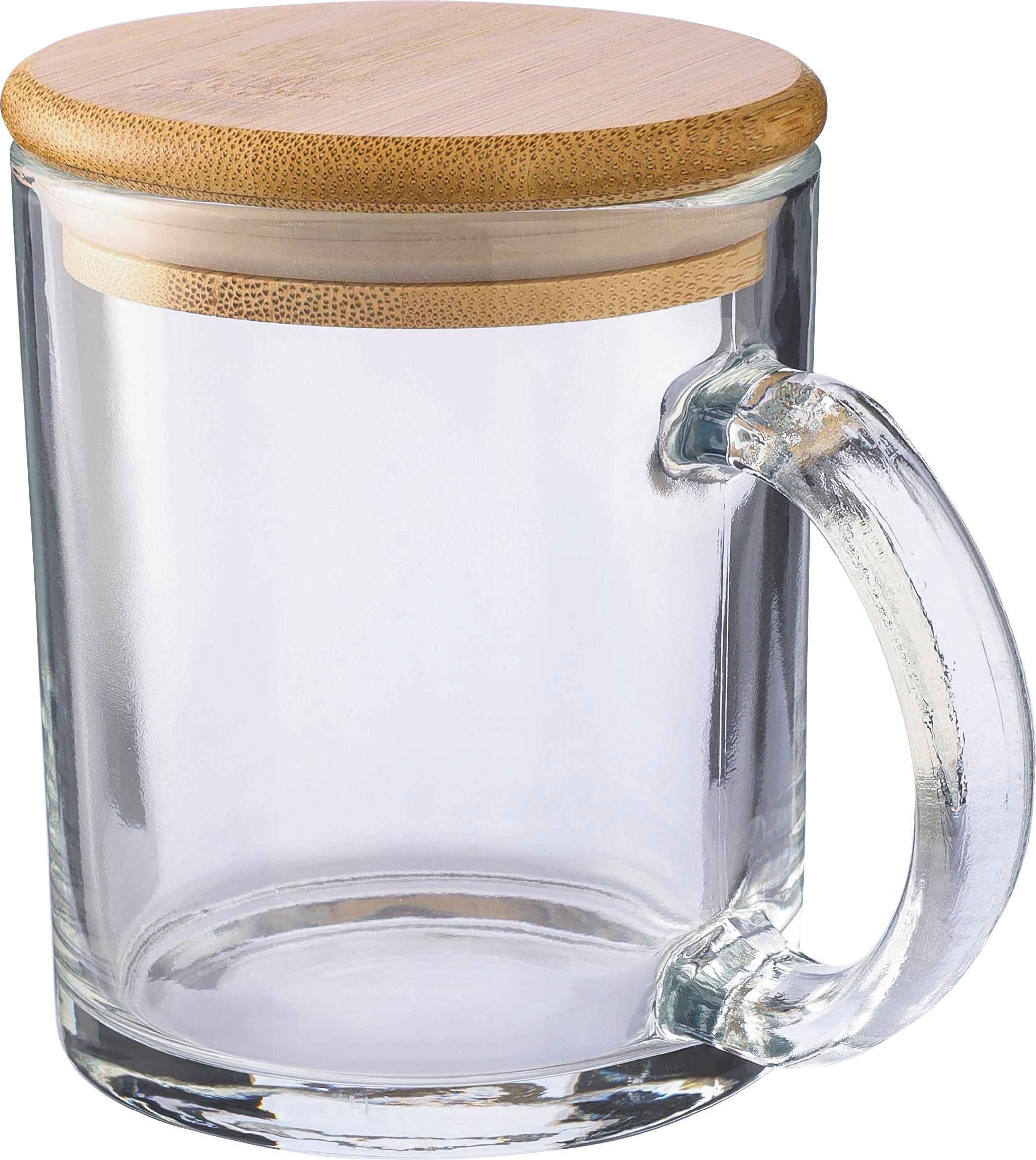 Drinkbeker Ashley | Glas | Bamboe deksel | 300 ml thumbnail