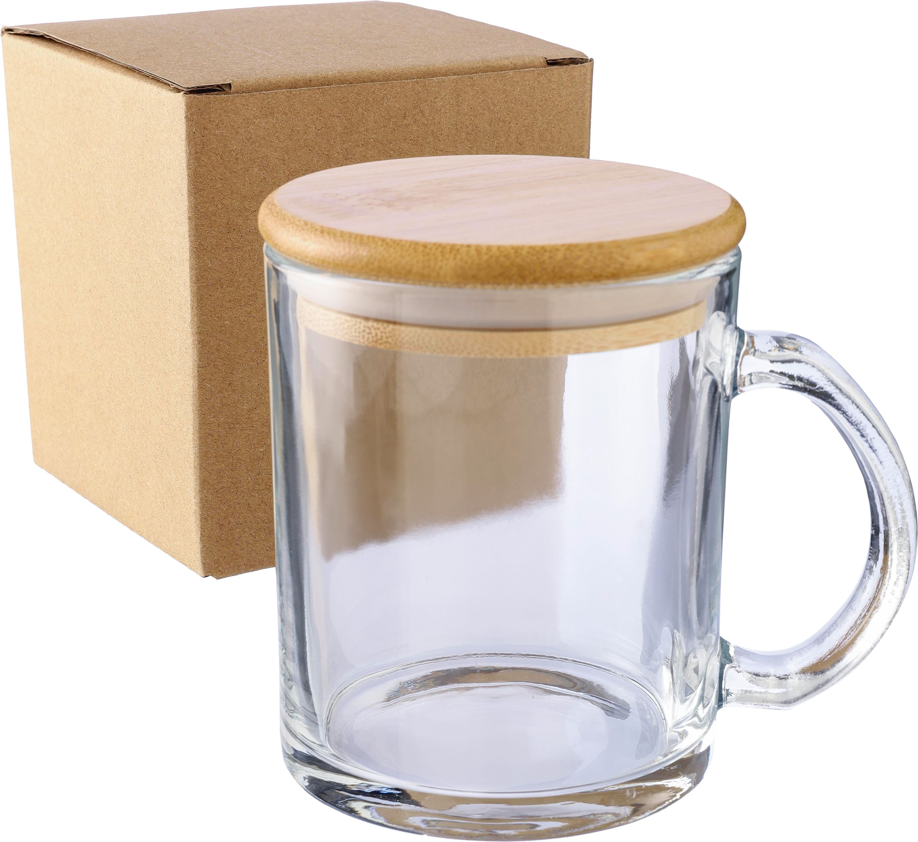 Drinkbeker Ashley | Glas | Bamboe deksel | 300 ml thumbnail