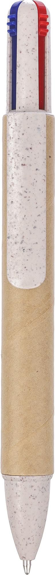 Balpen Deborah | Karton en tarwestro | 4 kleuren bruin, Multicolor