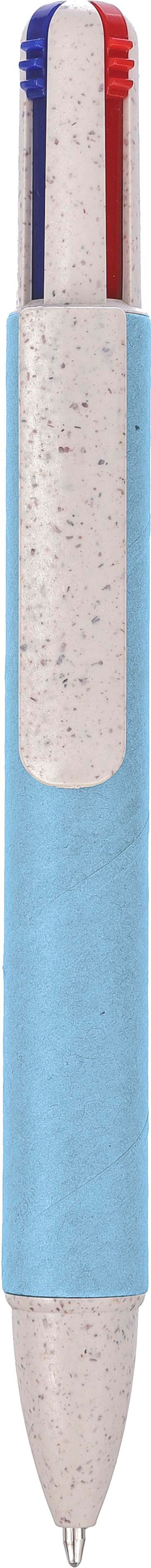 Balpen Deborah | Karton en tarwestro | 4 kleuren lichtblauw, Multicolor