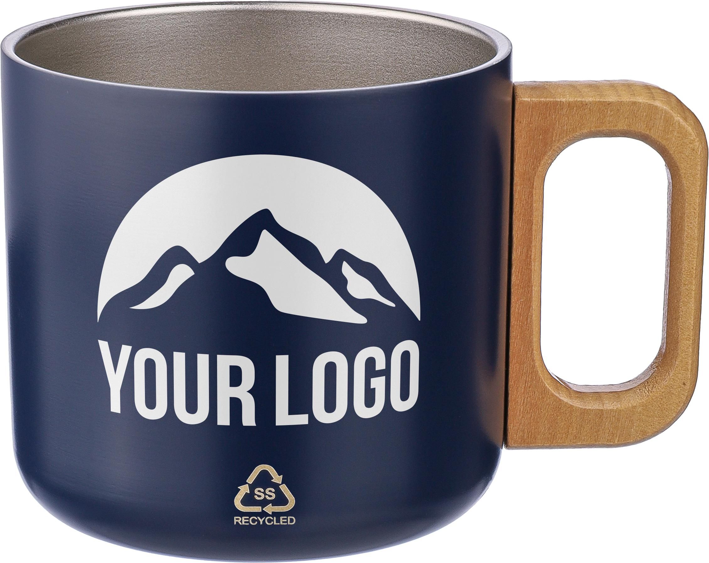 Mok Dwight | Rvs | Houten handvat | 400 ml