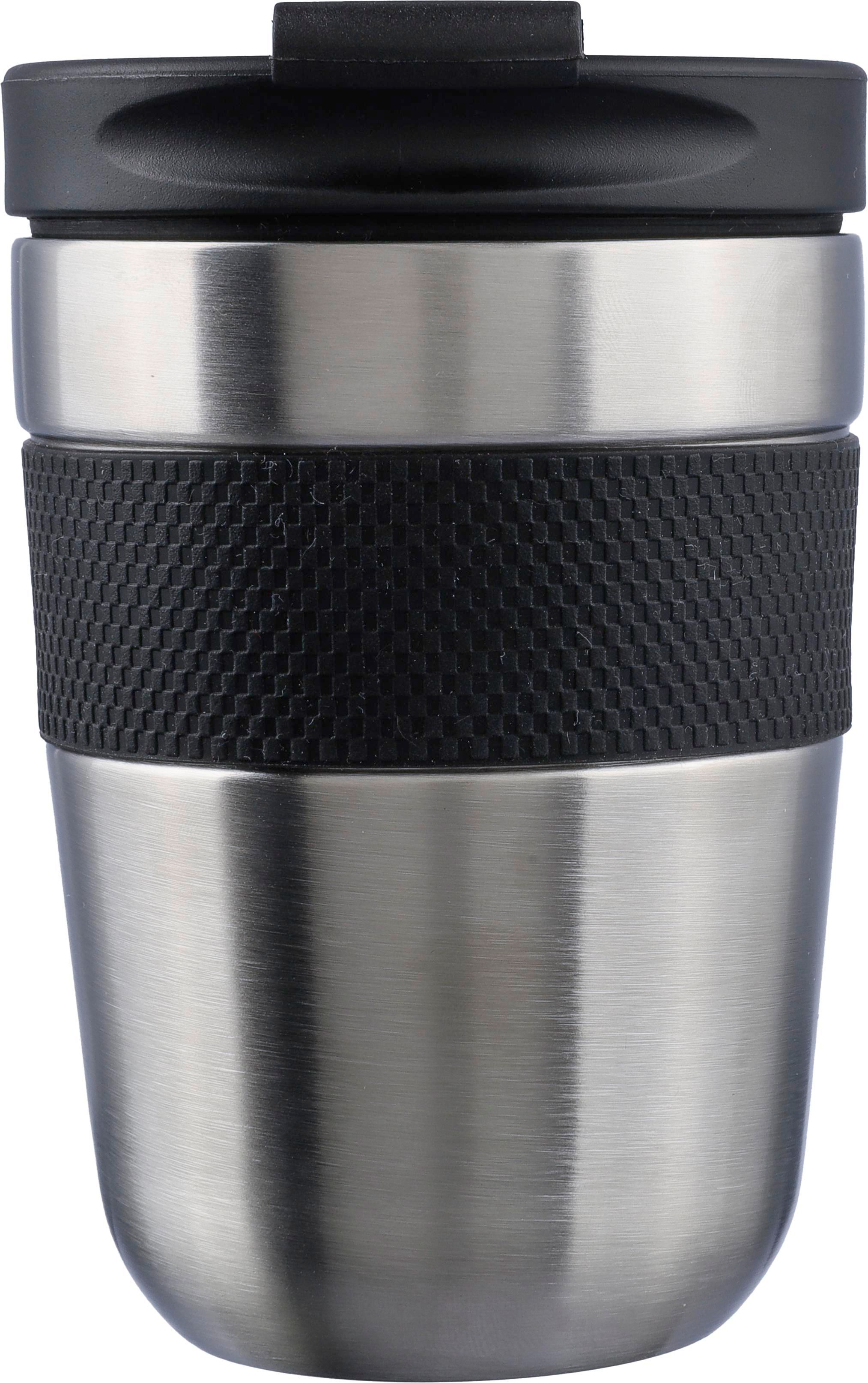 Drinkbeker Keith | Rvs | 300 ml | Siliconen grip zwart/zilver