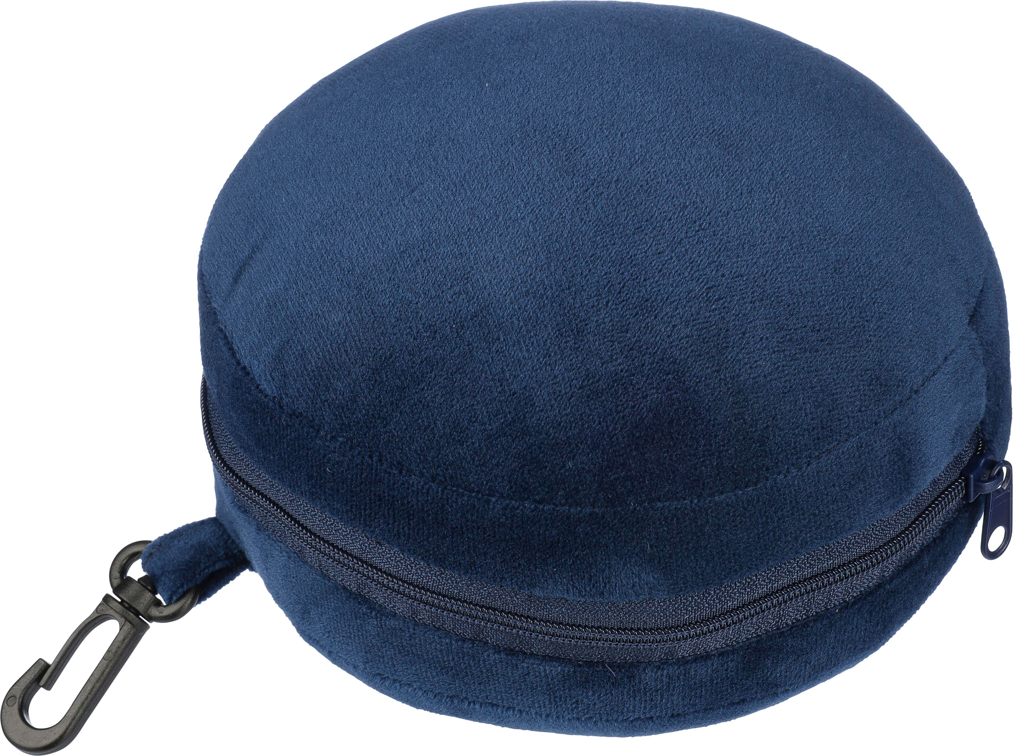Reiskussen Leontine | 2-in-1 met slaapmasker blauw