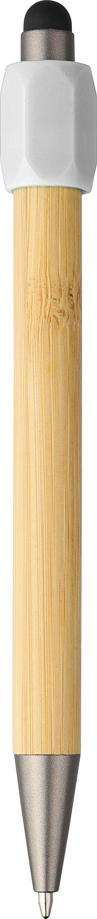 Balpen Fenn | Bamboe | Spinner wit, Blauwschrijvend
