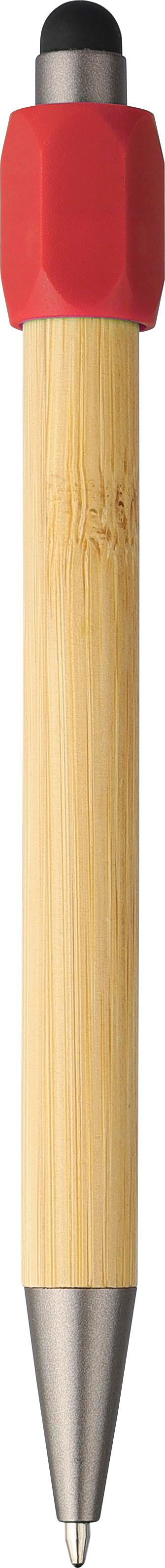 Balpen Fenn | Bamboe | Spinner rood, Blauwschrijvend