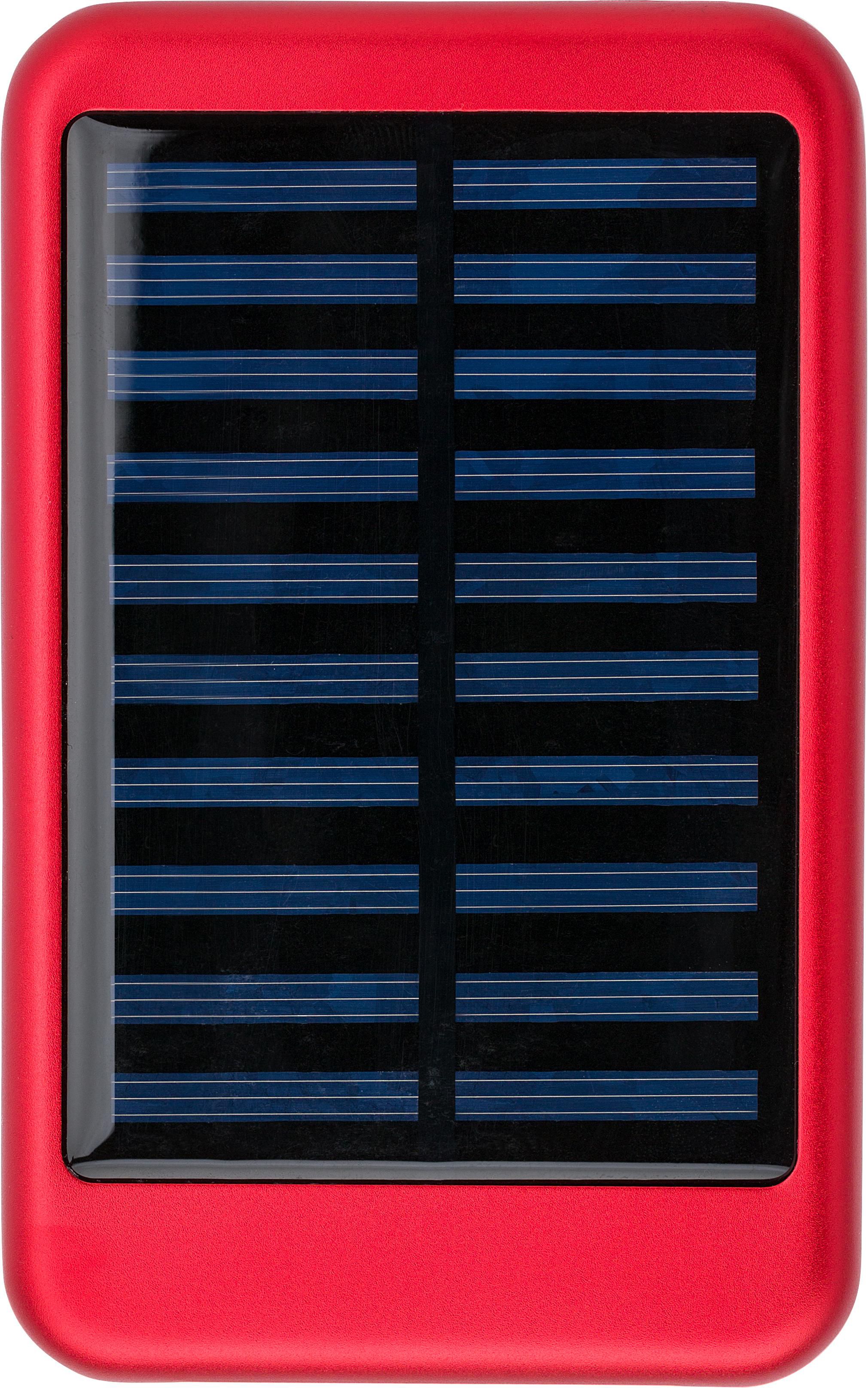 Powerbank Tycho | Aluminium | Solar | 4.000 mAh rood