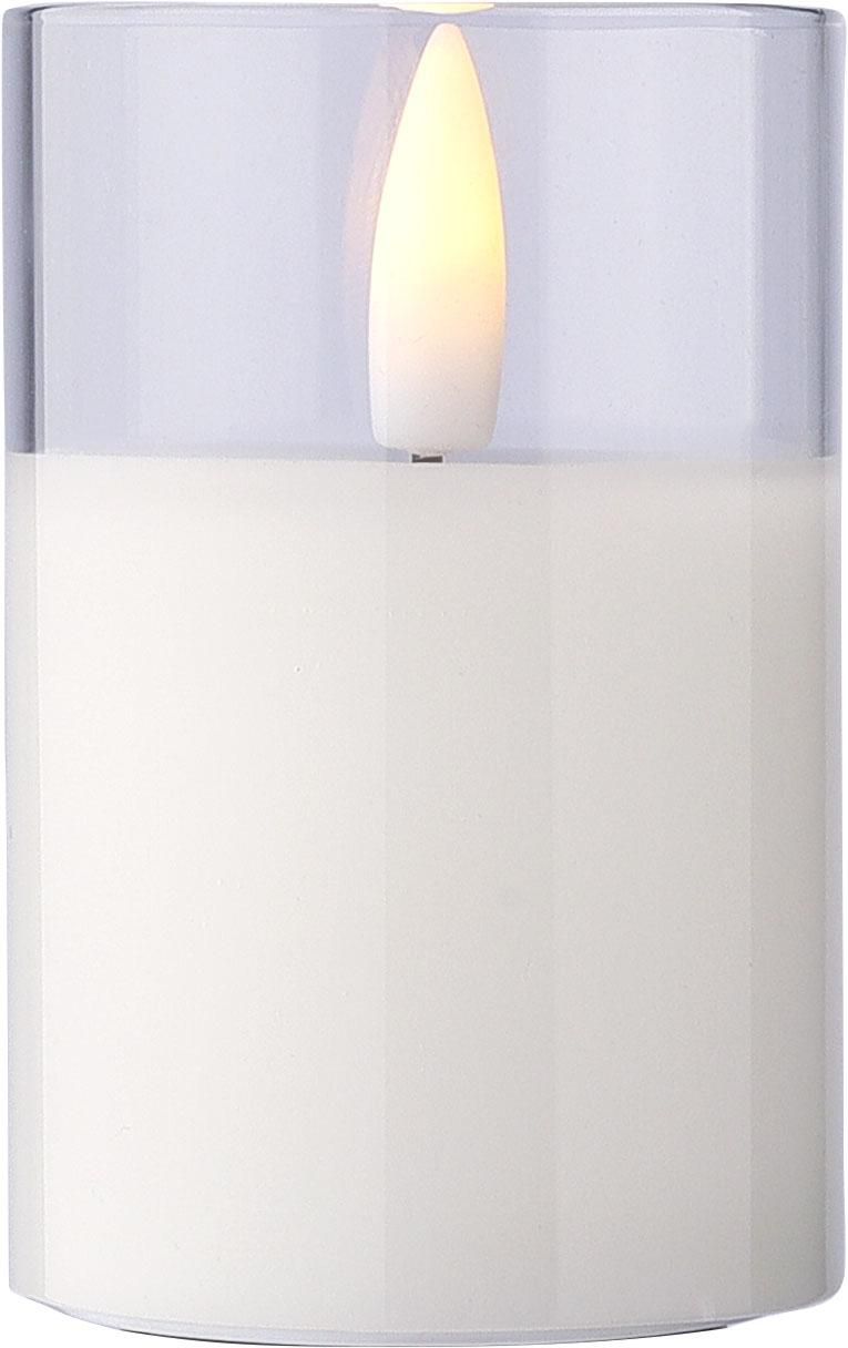LED-kaars Serin | Glazen houder wit