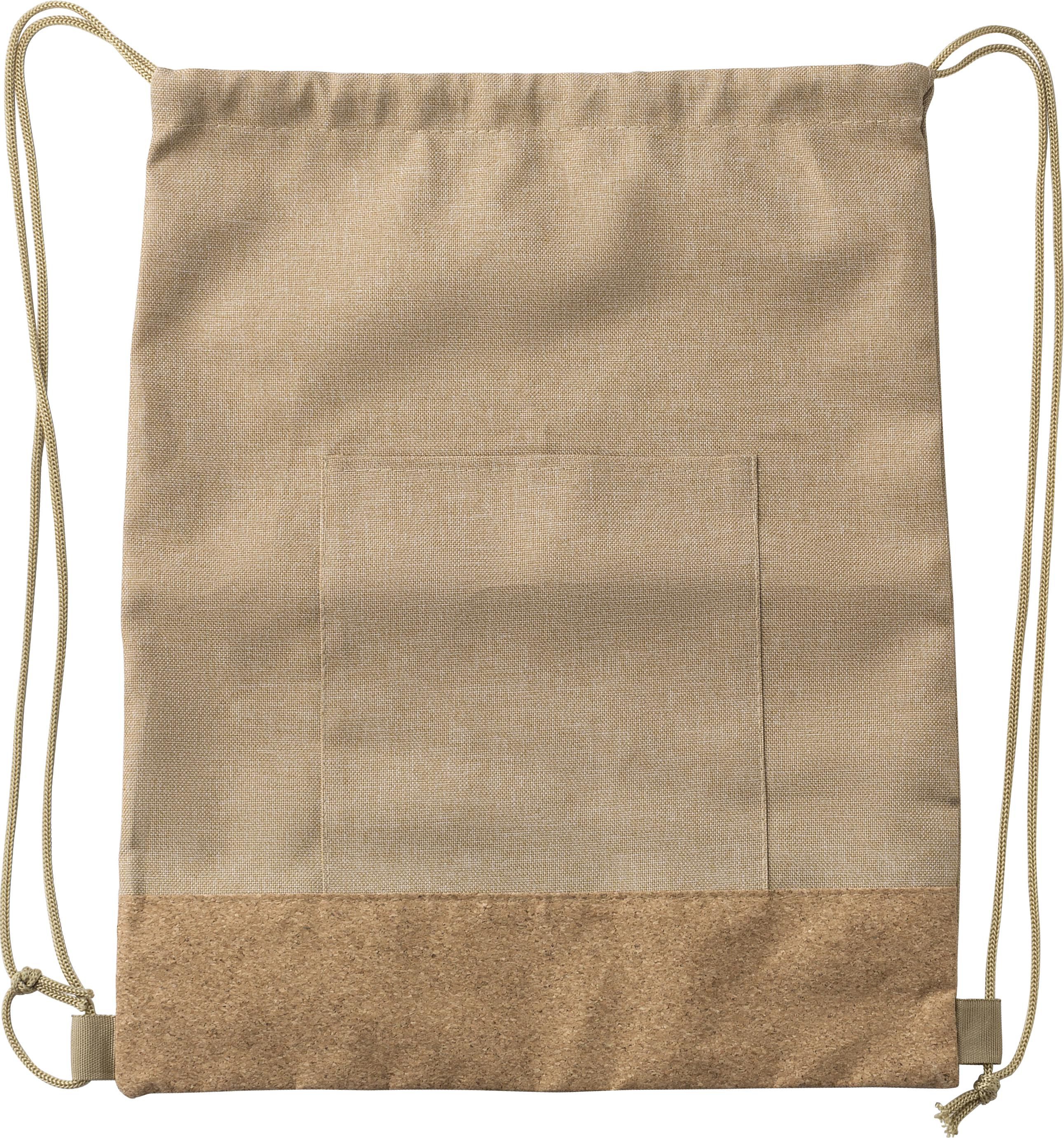 Rugzakje met trekkoord Ansel | Kurken bodem | 6 l khaki (écru)
