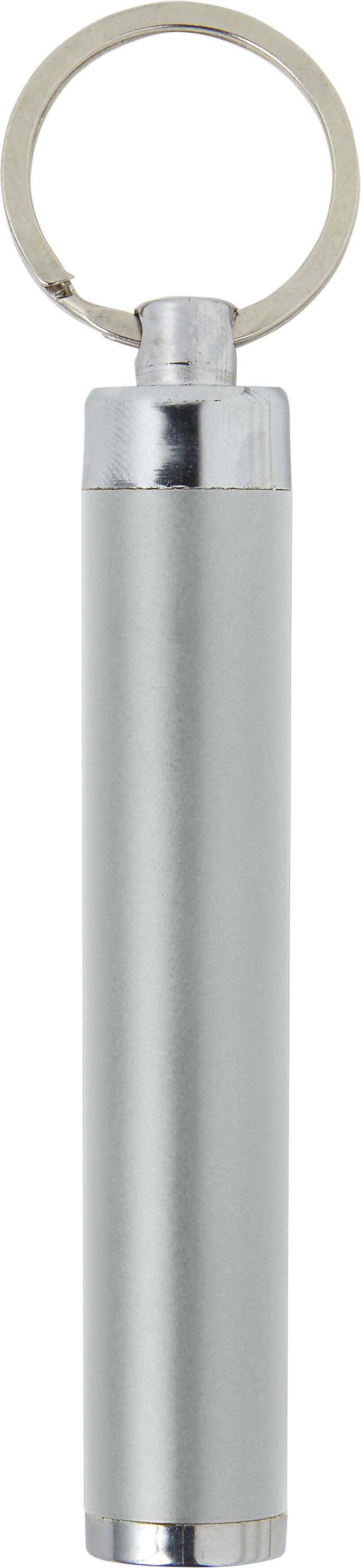 Sleutelhanger met zaklamp Zola zilver