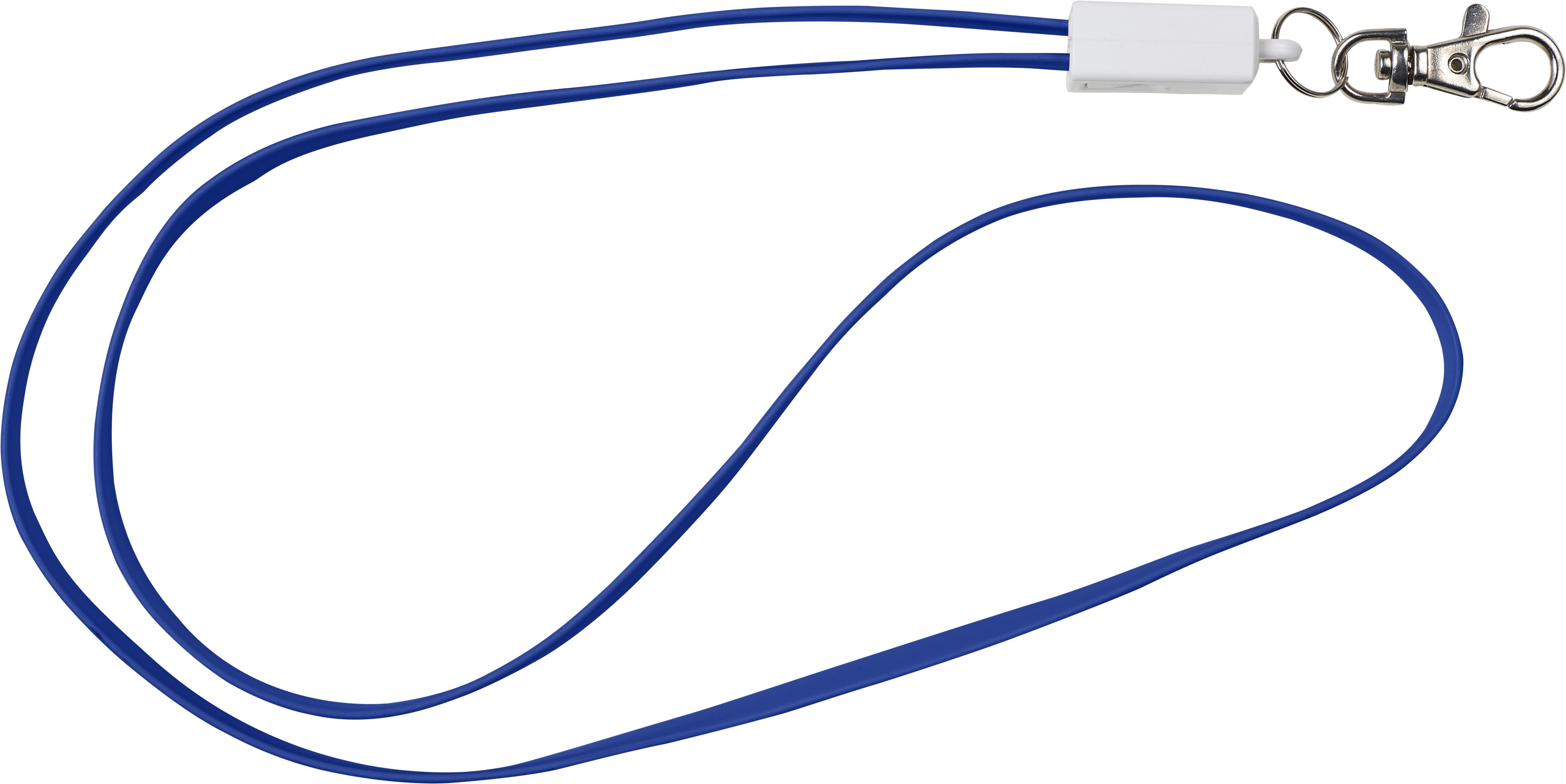 Keycord met oplaadkabel Marguerite | 3-in-1 blauw