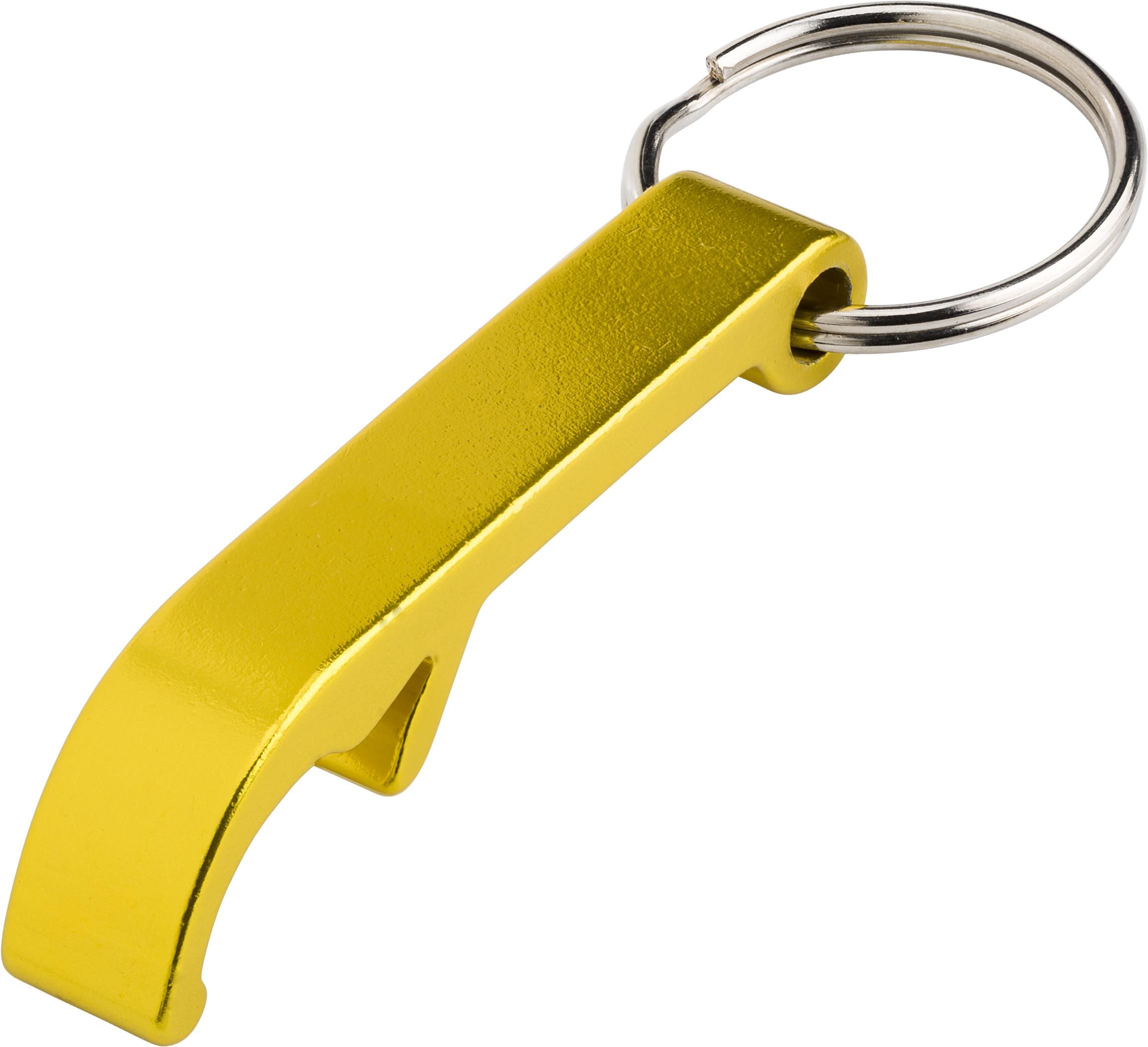 Sleutelhanger met flesopener Felix geel