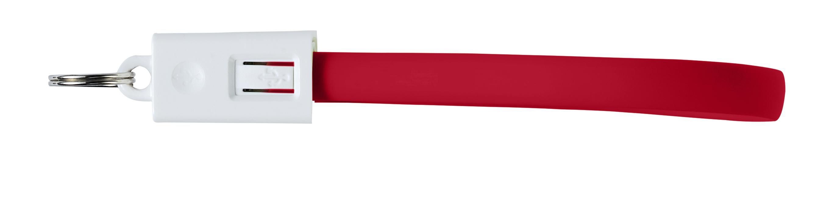 Sleutelhanger met oplaadkabel Pierre rood
