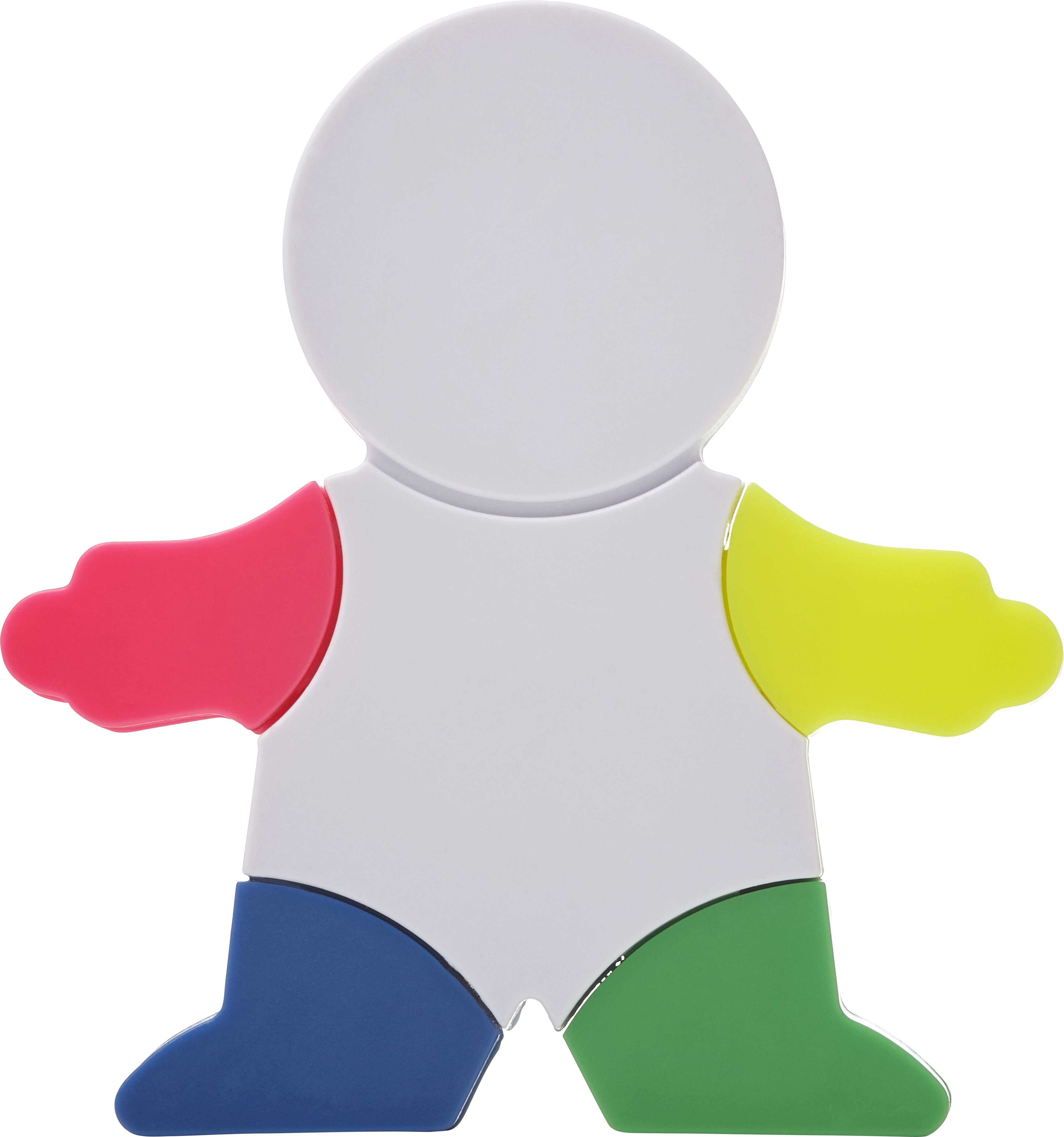 Markeerstiftenset Ella | Poppetjesvorm | 4 kleuren wit