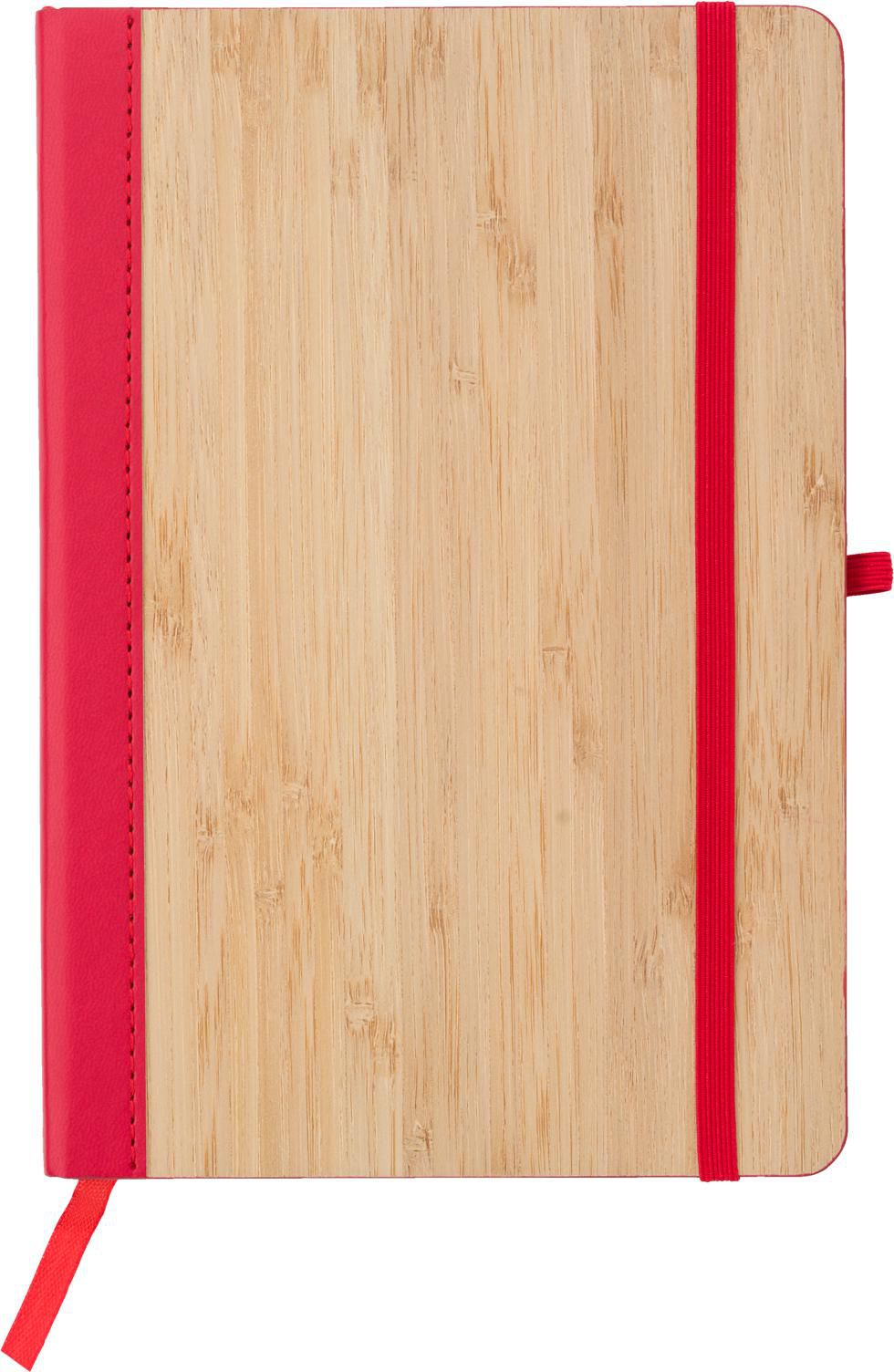 Notitieboek Dorita | Bamboe omslag | A5 | Gelijnd rood