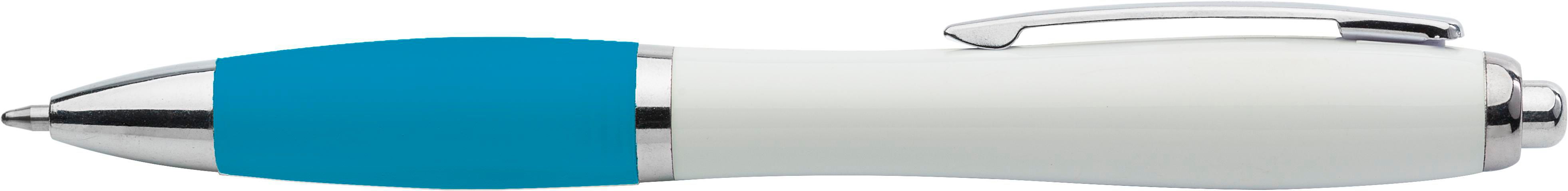 Balpen Swansea | Rubberen grip lichtblauw, Blauwschrijvend