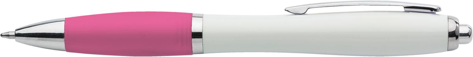 Balpen Swansea | Rubberen grip roze, Blauwschrijvend