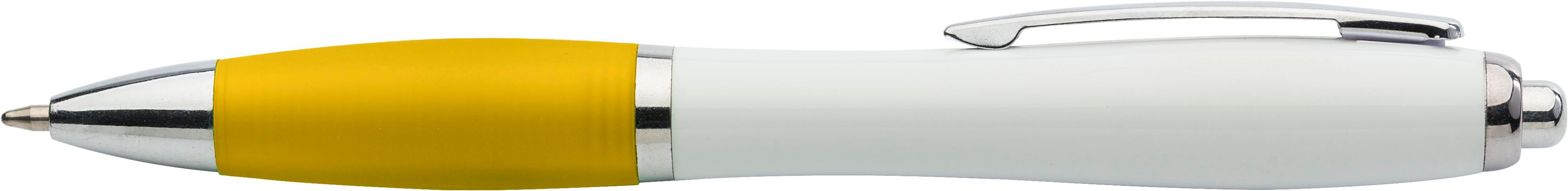 Balpen Swansea | Rubberen grip geel, Blauwschrijvend