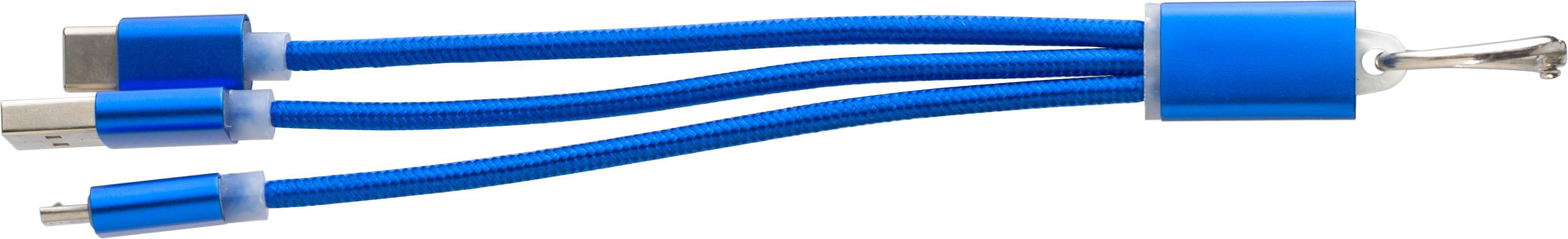 Oplaadkabel Alvin | 3-in-1 kobaltblauw