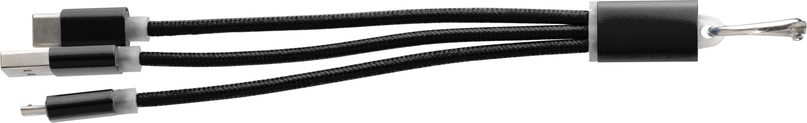 Oplaadkabel Alvin | 3-in-1 zwart