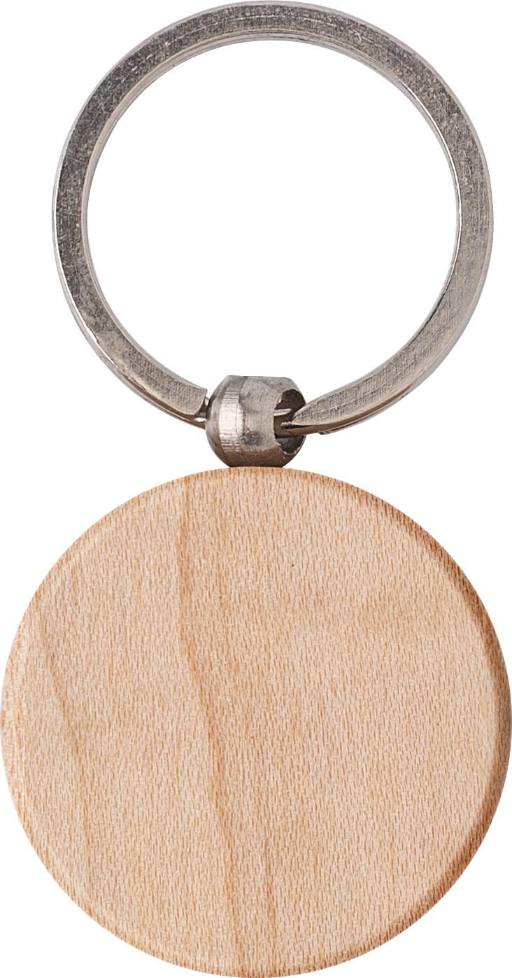 Sleutelhanger May | Hout bruin, Rond