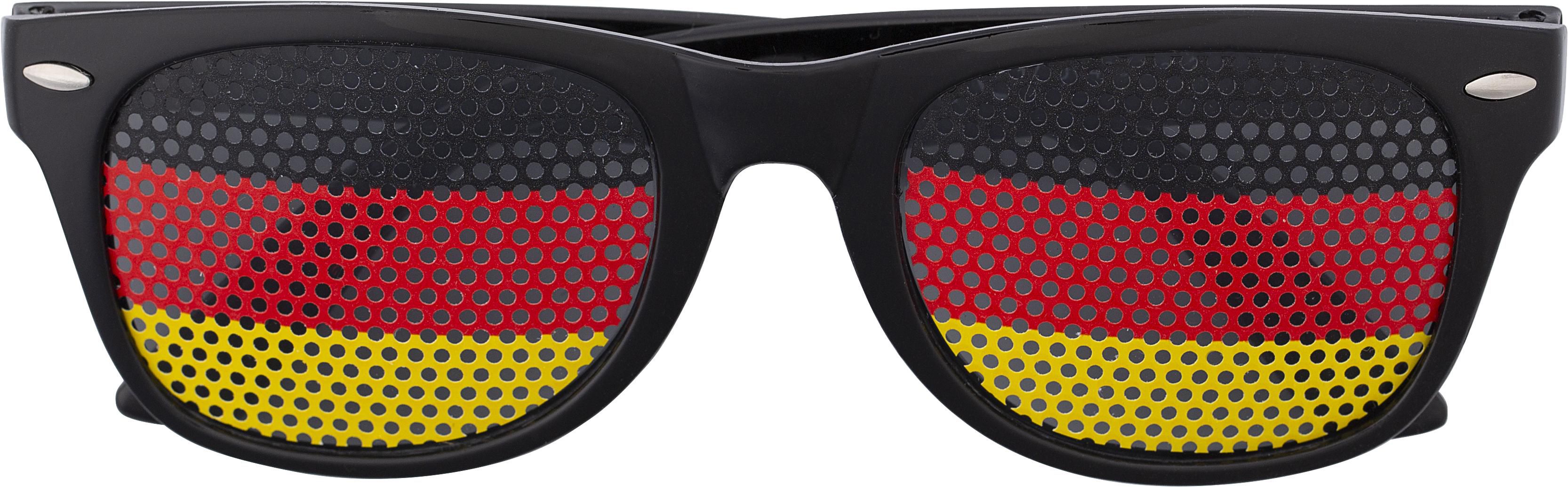 Feestbril Lexi | Landenvlag zwart/rood