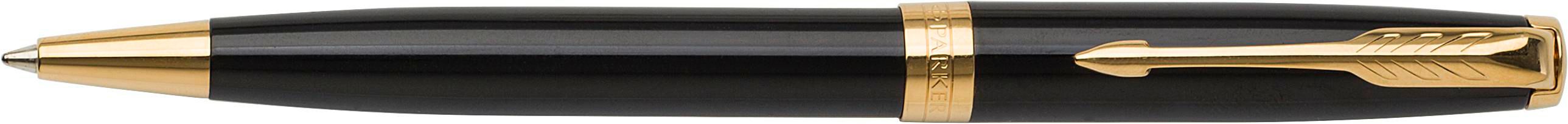 Parker Sonnet balpen | Goudkleurige details zwart, Zwartschrijvend