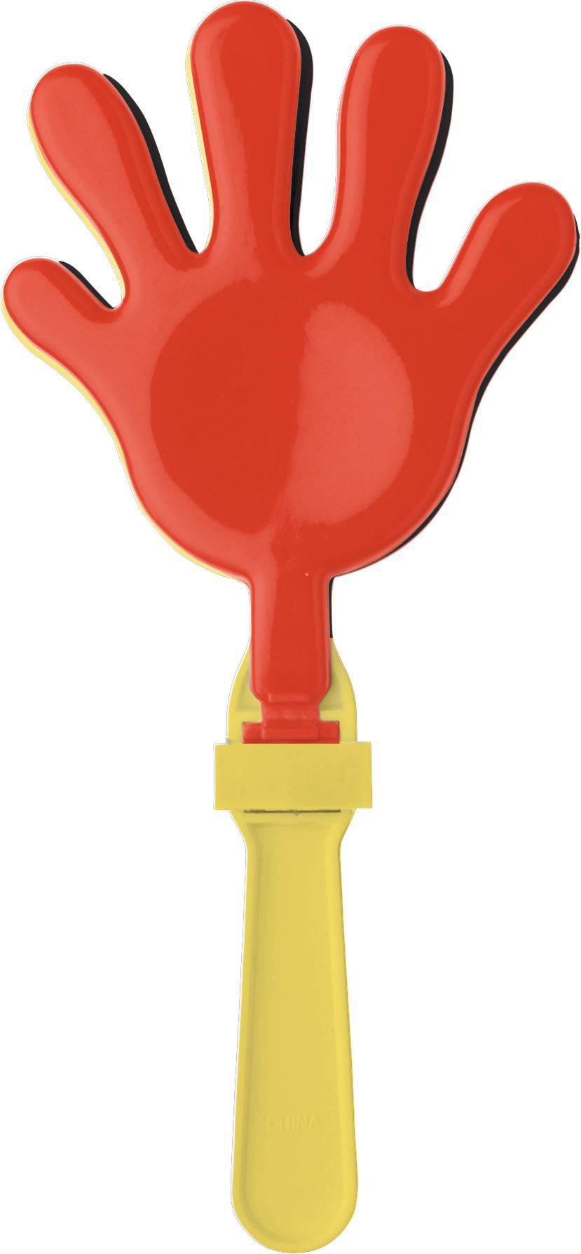 Handklapper Boris | Kunststof zwart/geel/rood