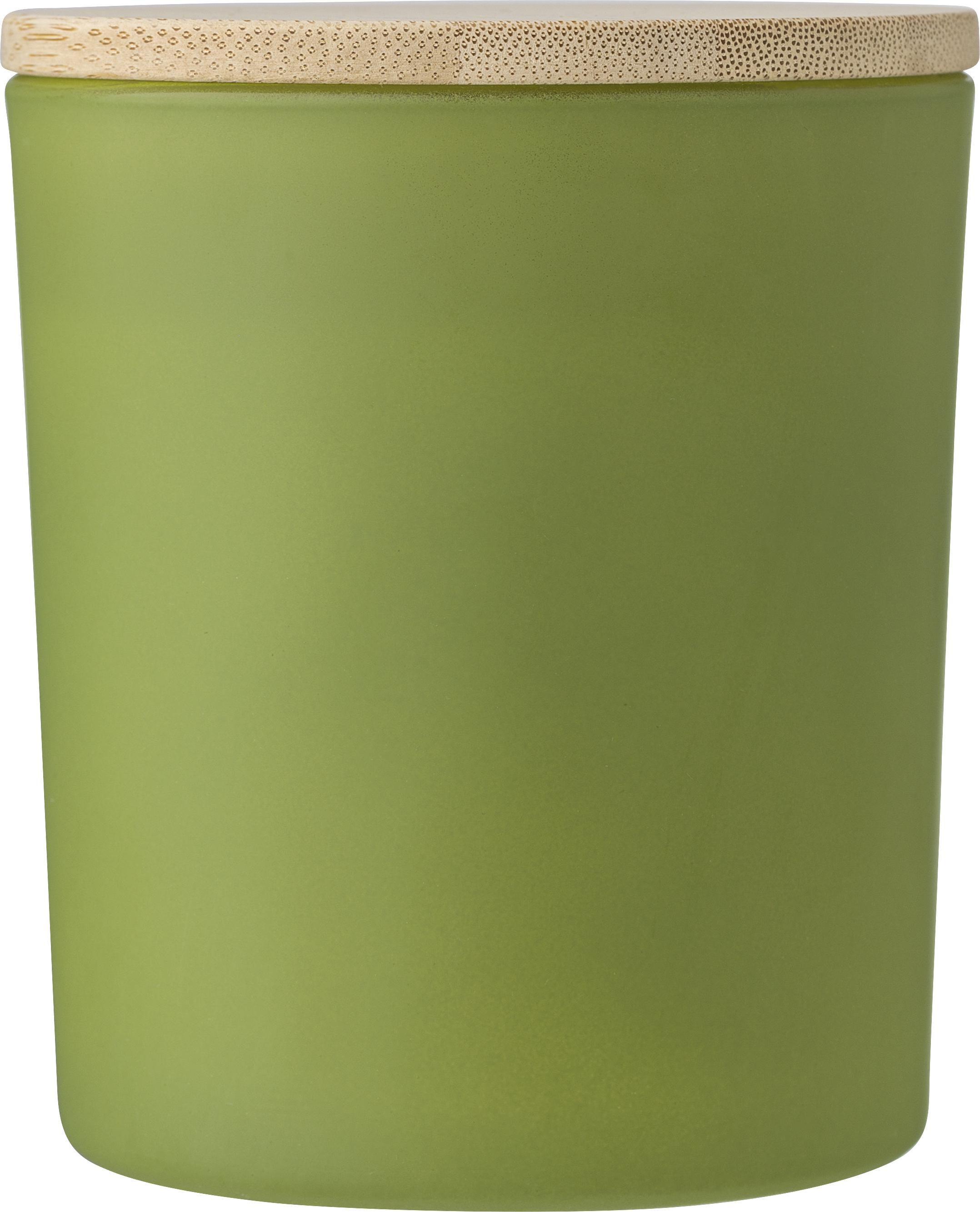Kaars Josiah | Glas met bamboe deksel | Sojawas | 280 g groen