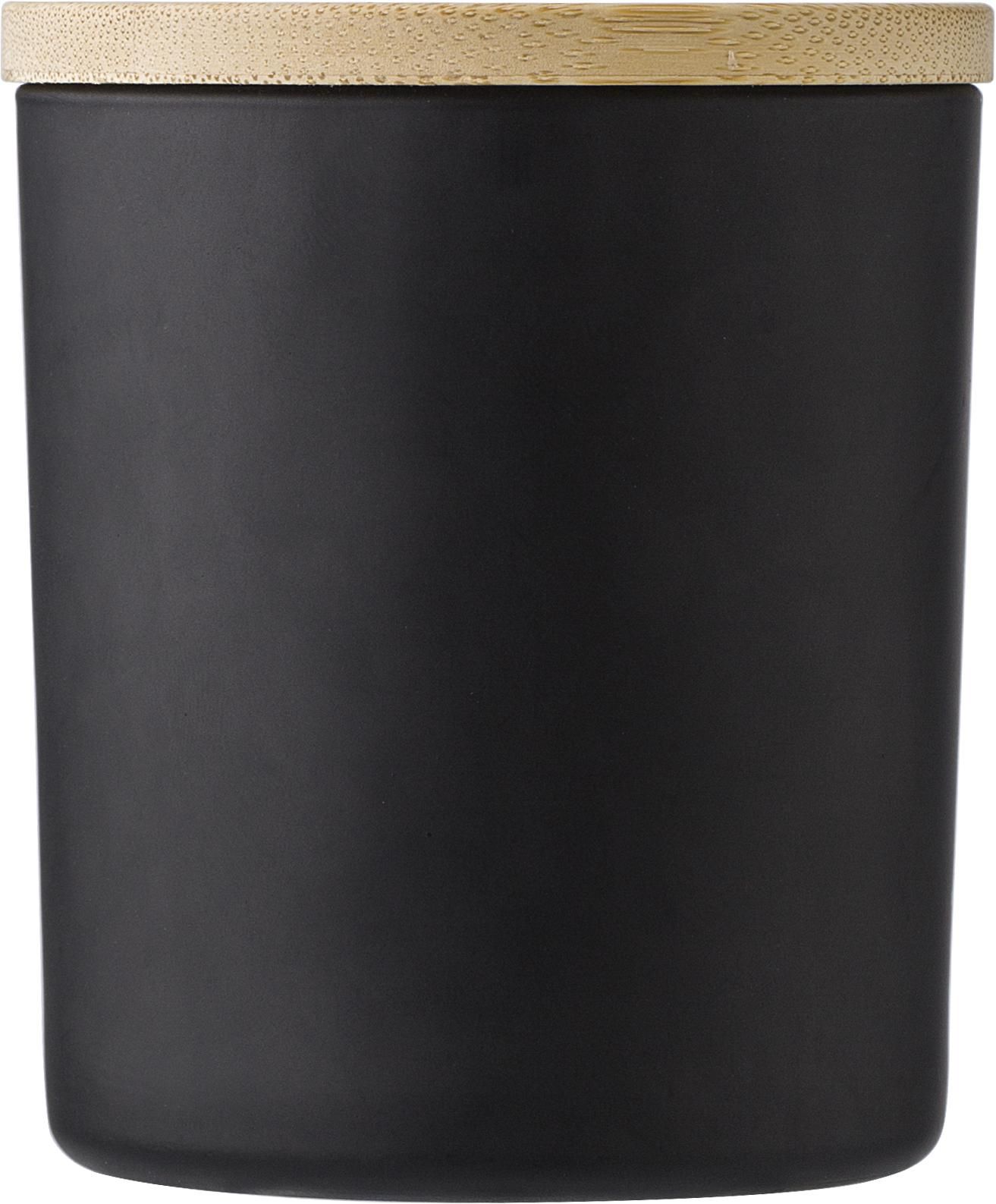 Kaars Josiah | Glas met bamboe deksel | Sojawas | 280 g zwart