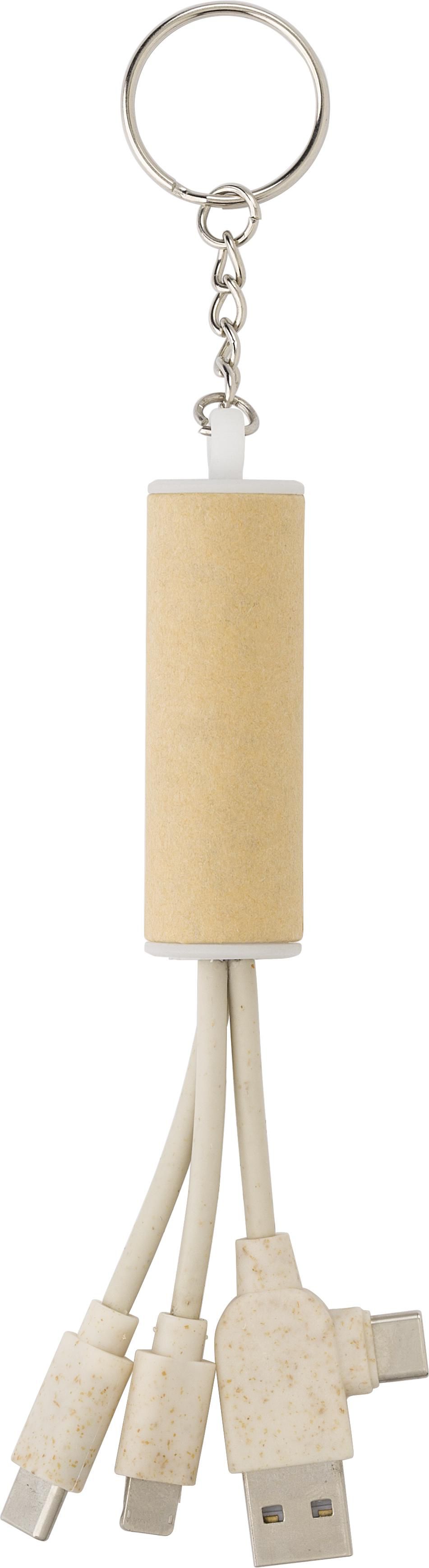 Oplaadkabel Tyson | Sleutelhanger bruin