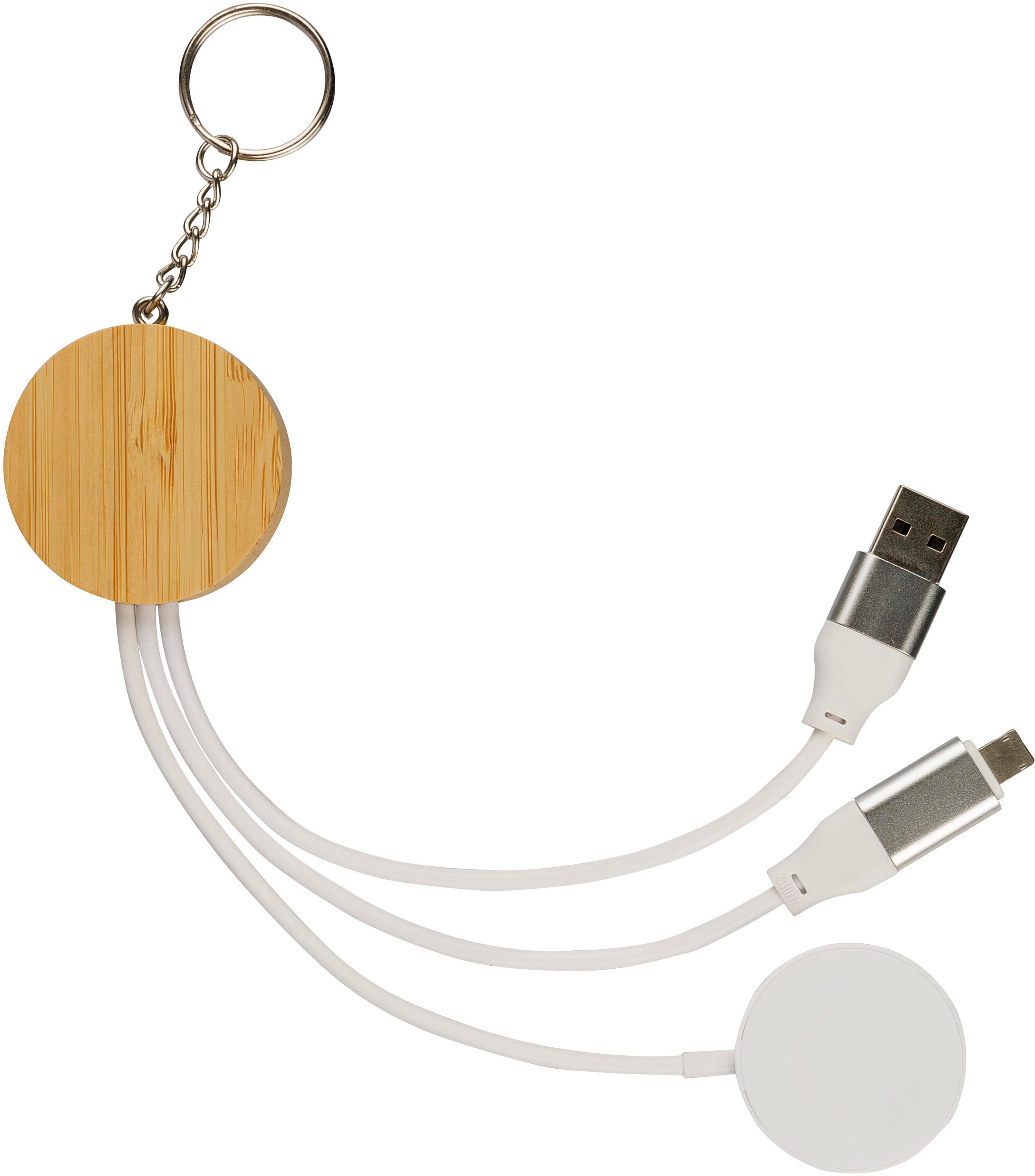 Sleutelhanger met oplaadkabels Mei | Bamboe | Met smartwatchlader thumbnail
