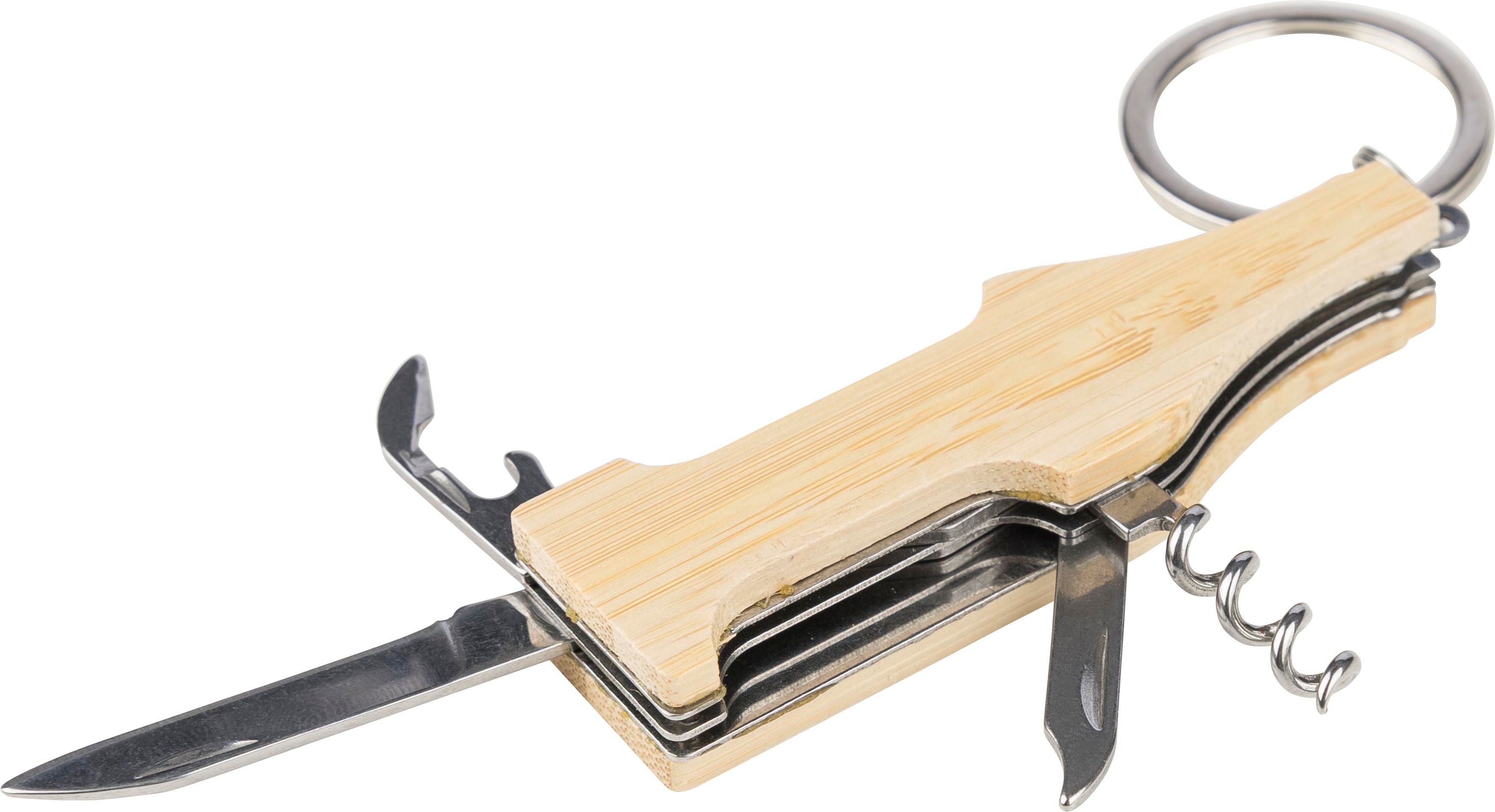 Sleutelhanger met multitool Inaya | Bamboe thumbnail