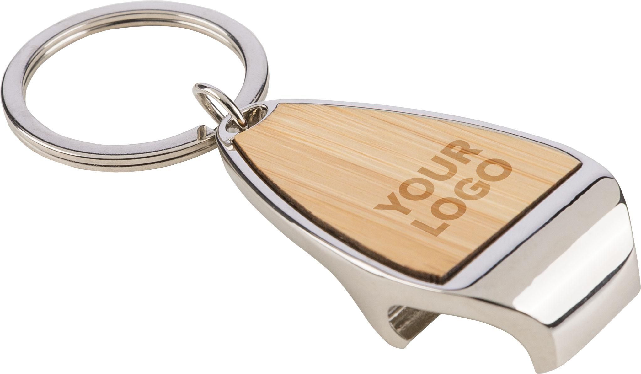 Sleutelhanger met flesopener Kellan | Bamboe inleg