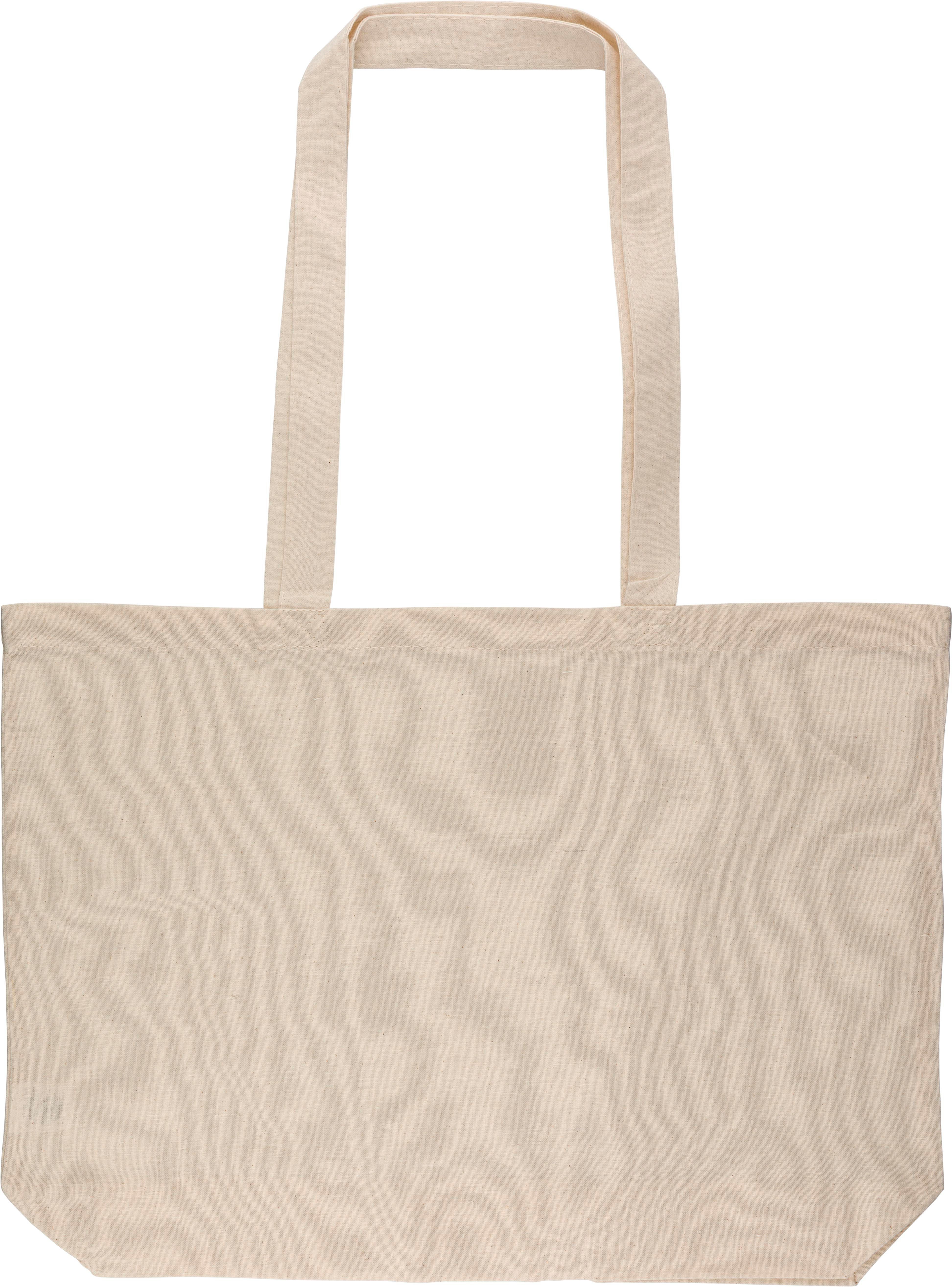 Boodschappentas Isak | Katoen | Bodemvouw 10 cm khaki (écru)