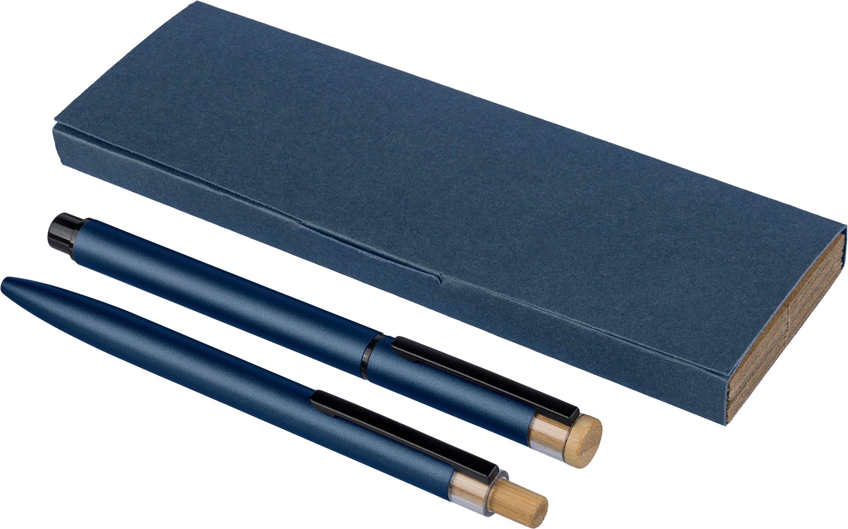 Pennenset Ilaria | Gelakt | 2-delig blauw, Blauwschrijvend
