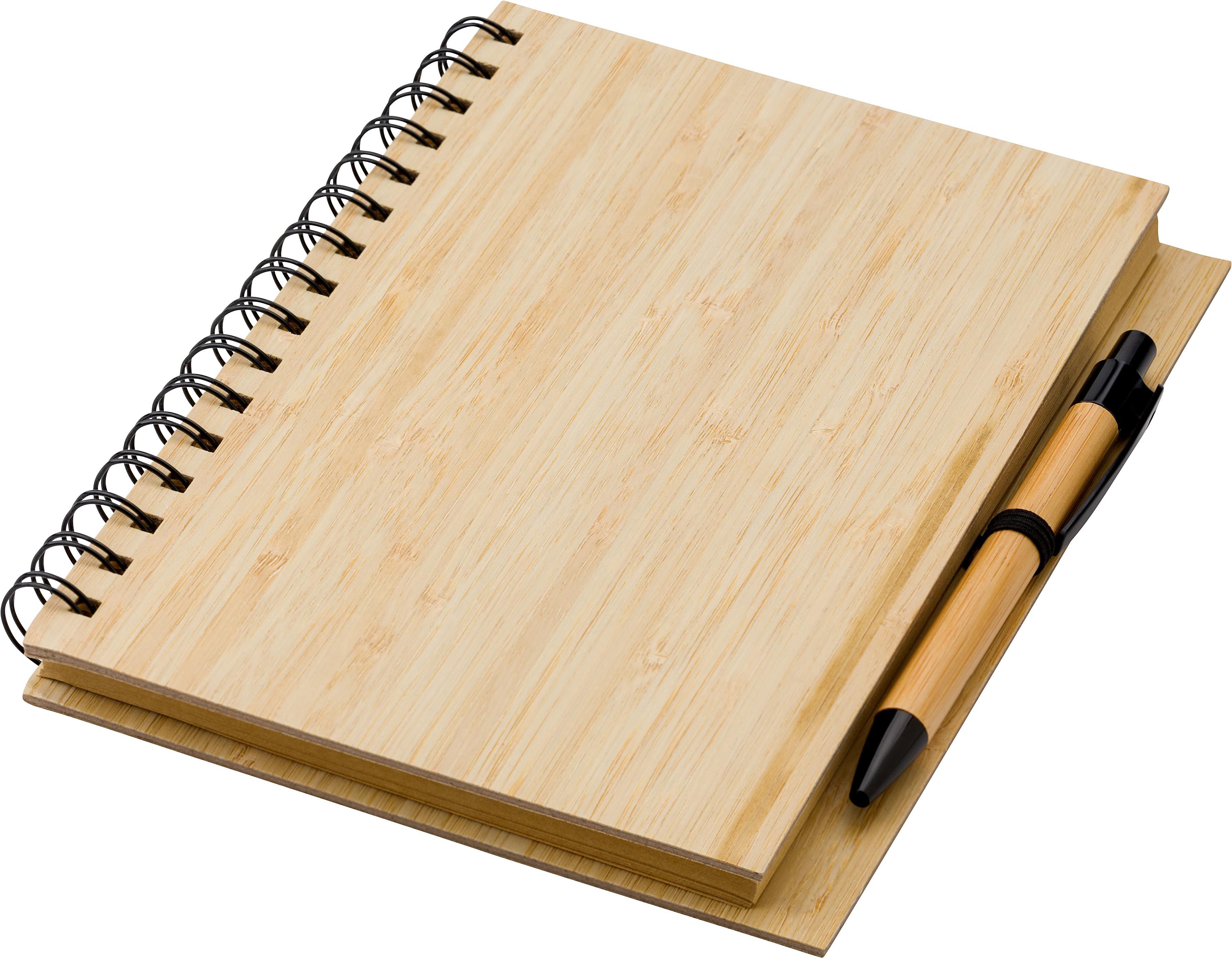 Notitieboek Carmen | Bamboe | A5 | Gelijnd | Met balpen bruin
