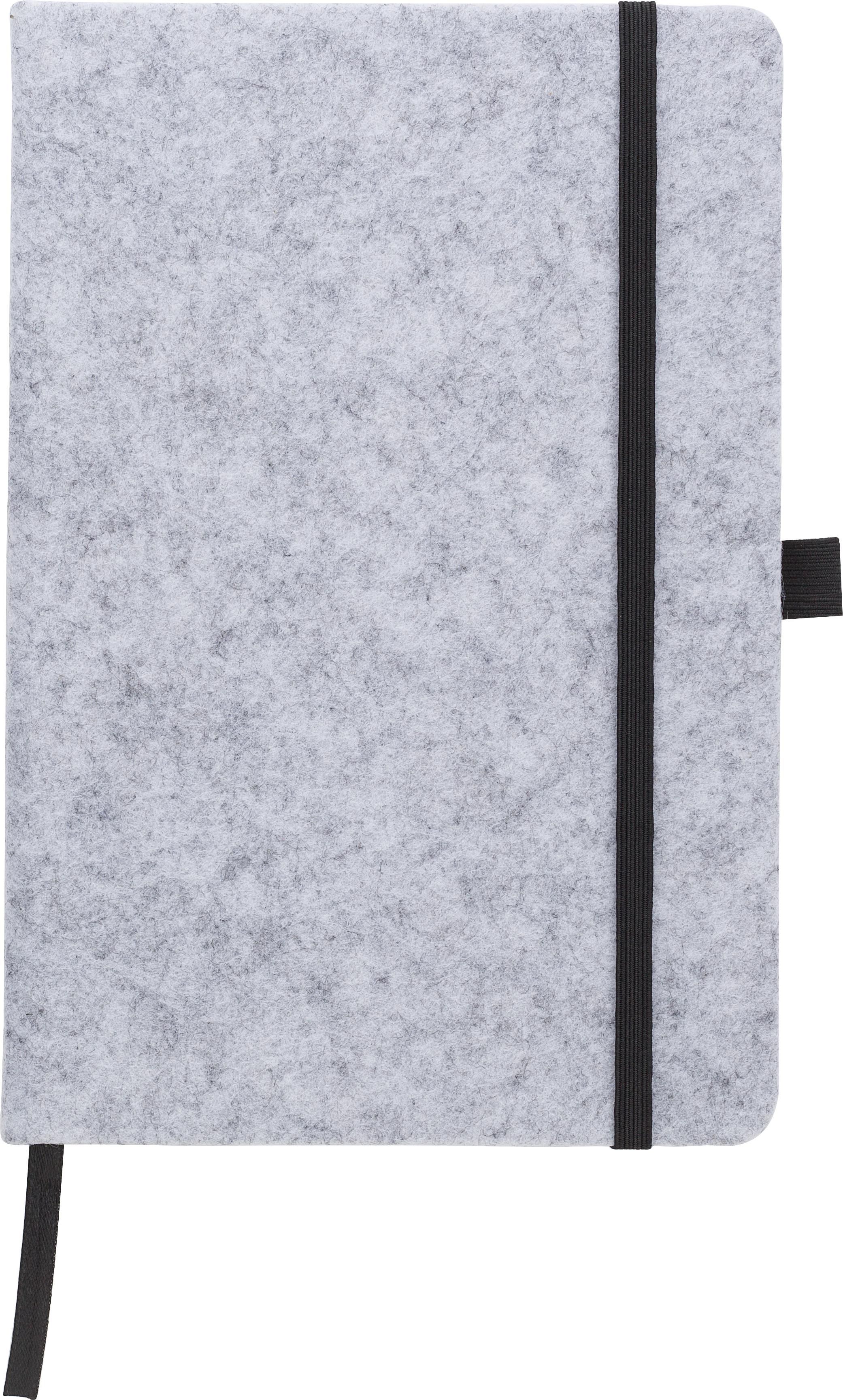 Notitieboek Harper | FSC® Mix-papier | Vilt | A5 | Gelijnd grijs
