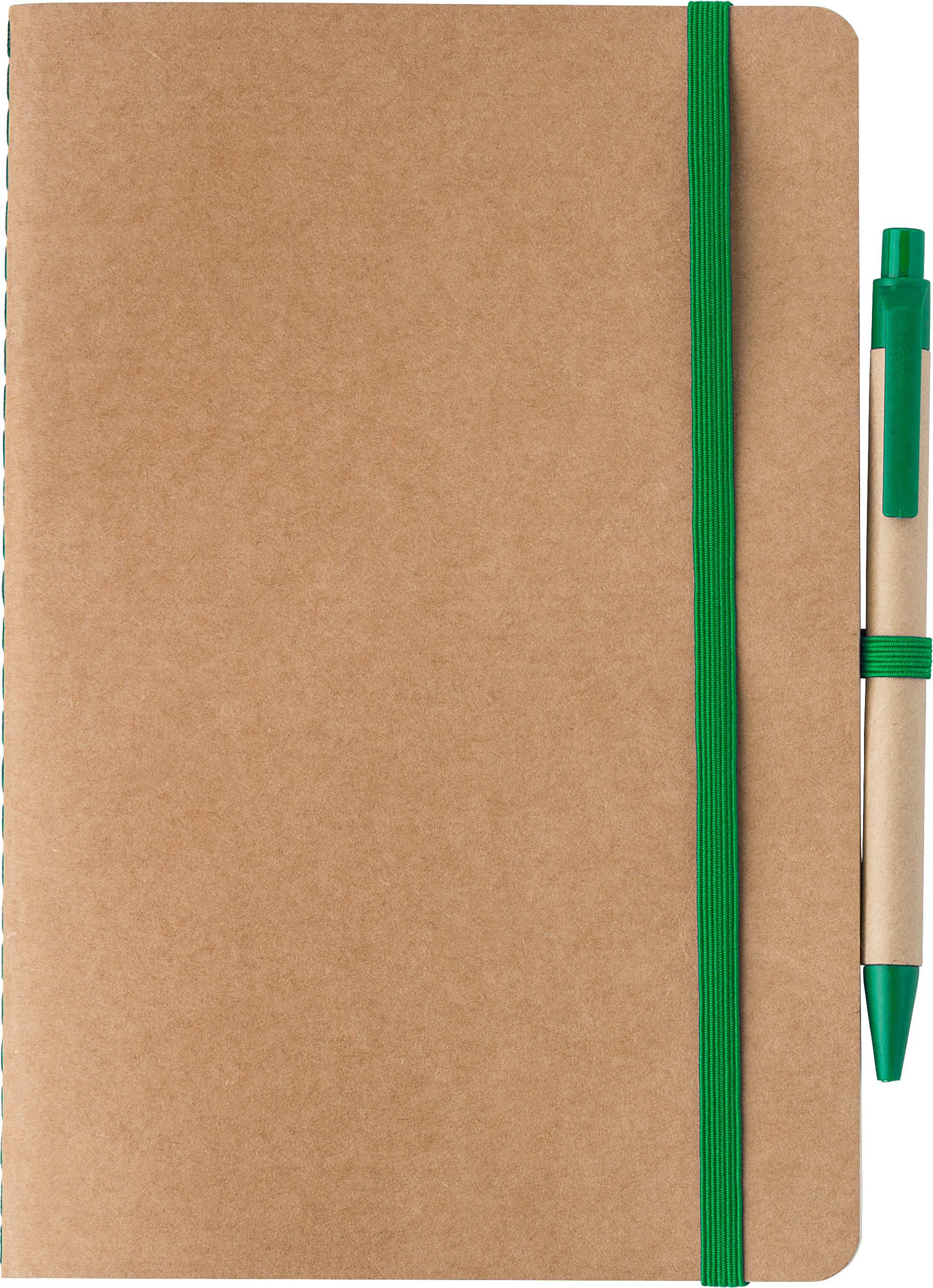 Notitieboek Theodore | Karton | A5 | Blanco | Met pen groen