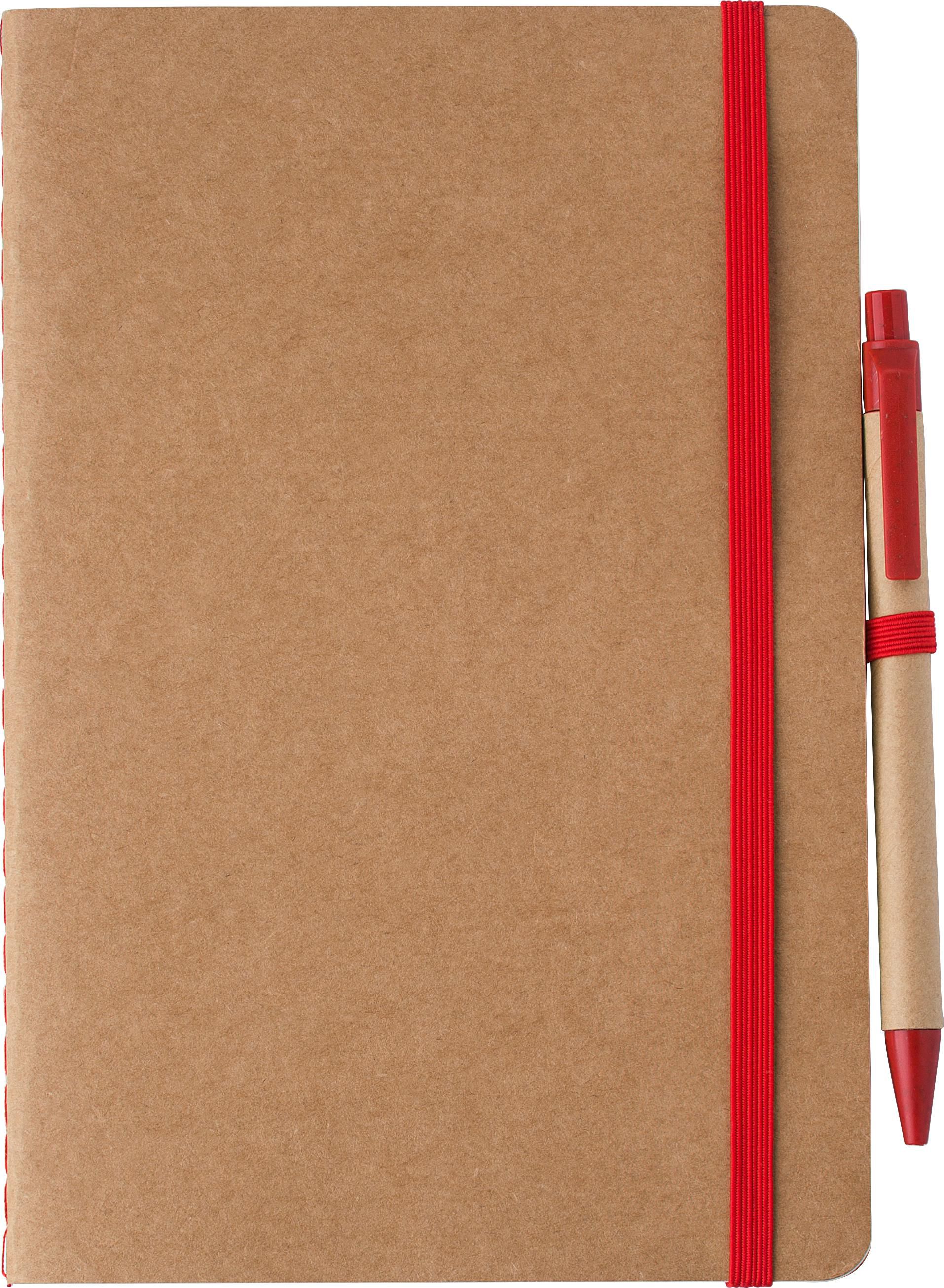 Notitieboek Theodore | Karton | A5 | Blanco | Met pen rood