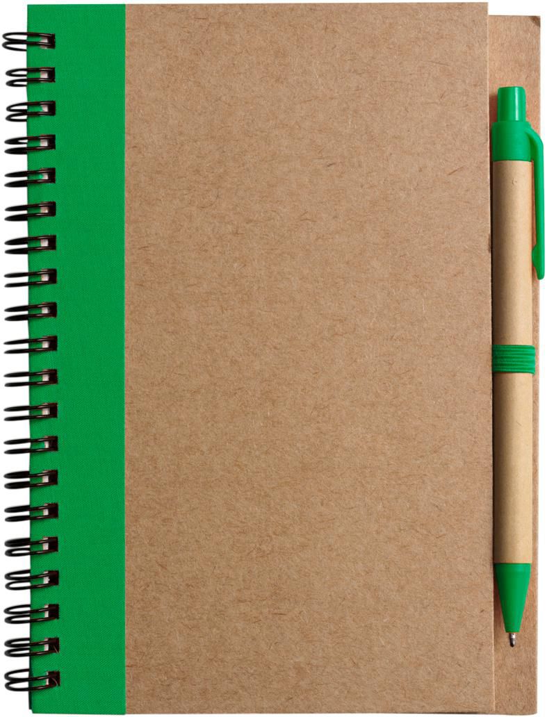 Notitieboek Stella | Karton | Gelijnd | Met balpen groen