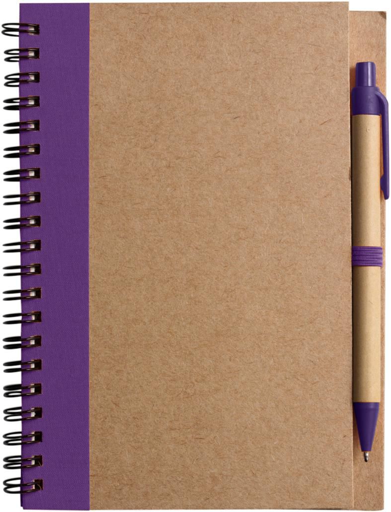 Notitieboek Stella | Karton | Gelijnd | Met balpen paars