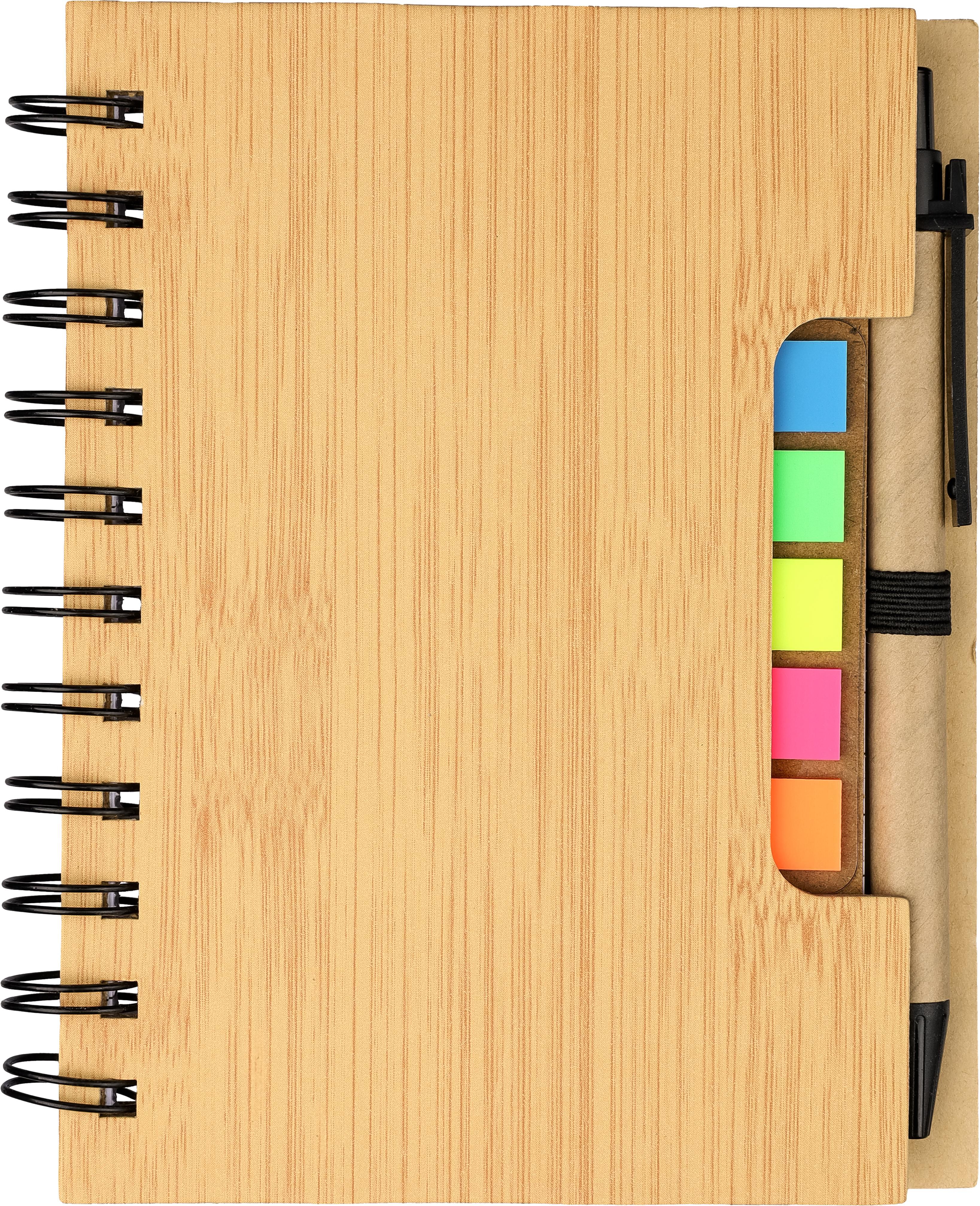 Notitieboek Niall | Bamboelook | Met notitieblaadjes en balpen bruin