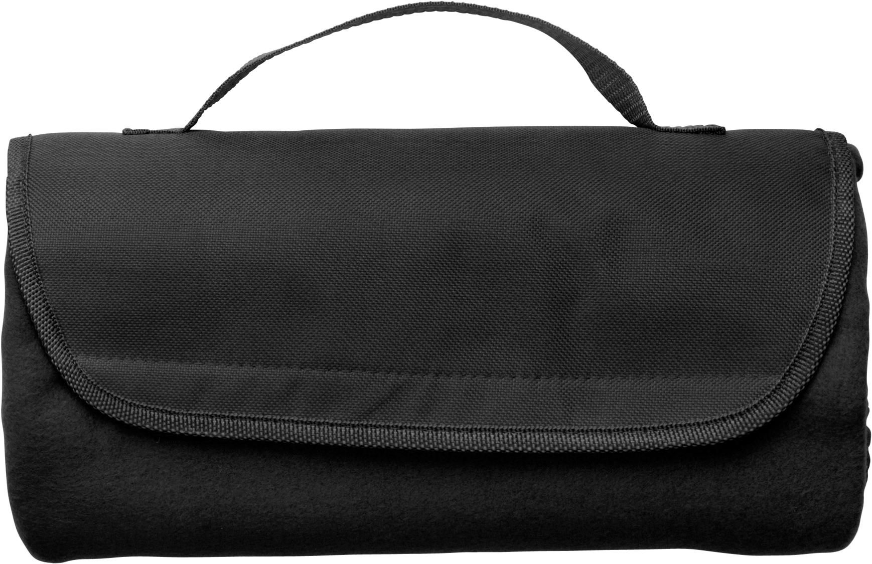 Fleece deken (165 gr/m²) met draagband Helga zwart