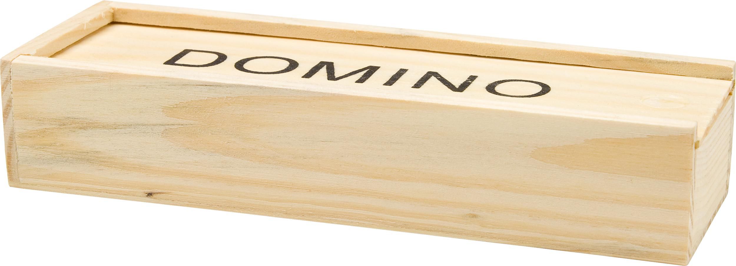 Houten doos met dominospel Enid bruin